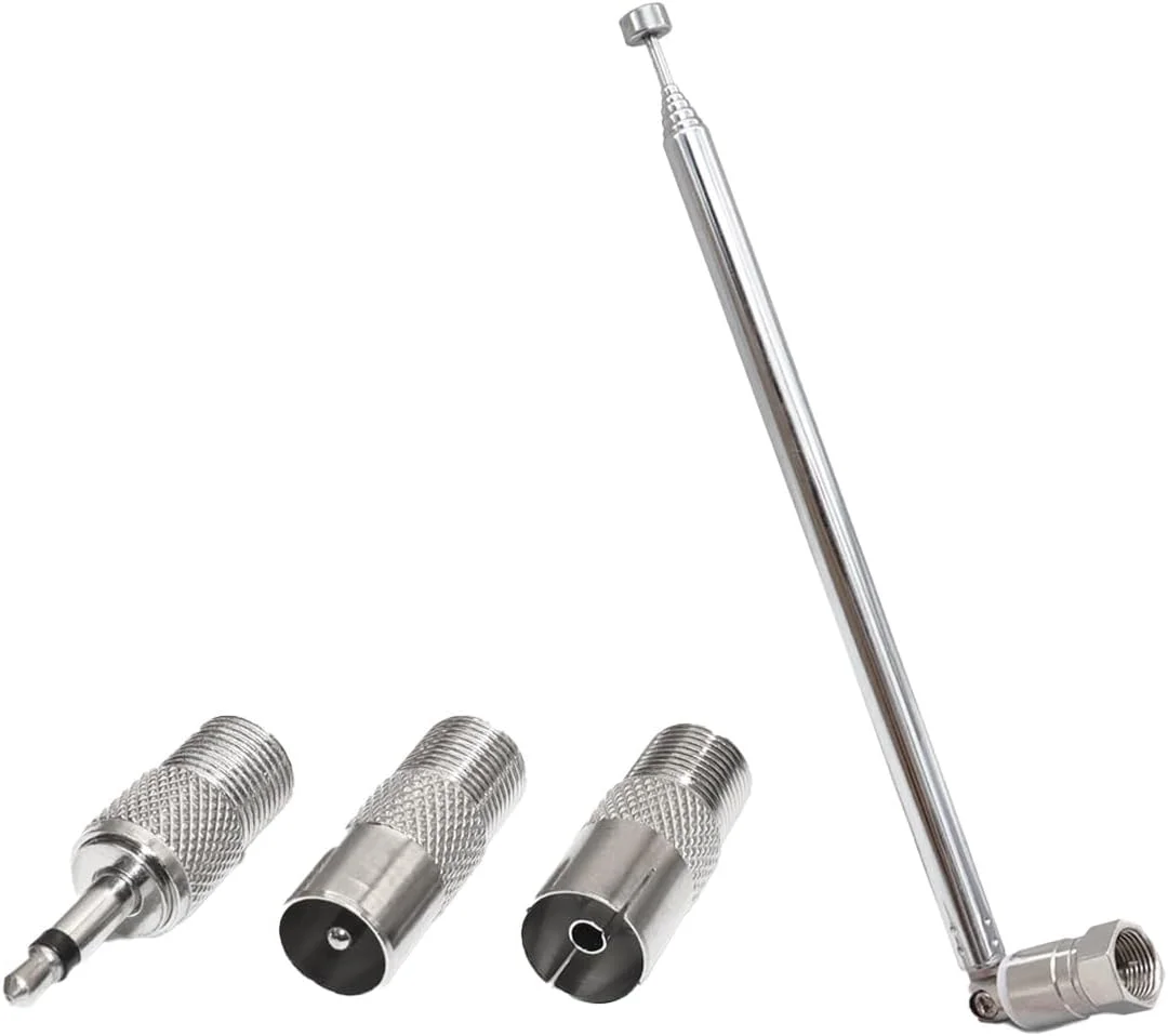 4 عدد آنتن رادیویی، آنتن هوایی رادیو FM فلزی جایگزین تلسکوپی 75 اهم، آنتن هوایی FM داخلی نامتعادل تلسکوپی برای سیستم گیرنده HiFi AV