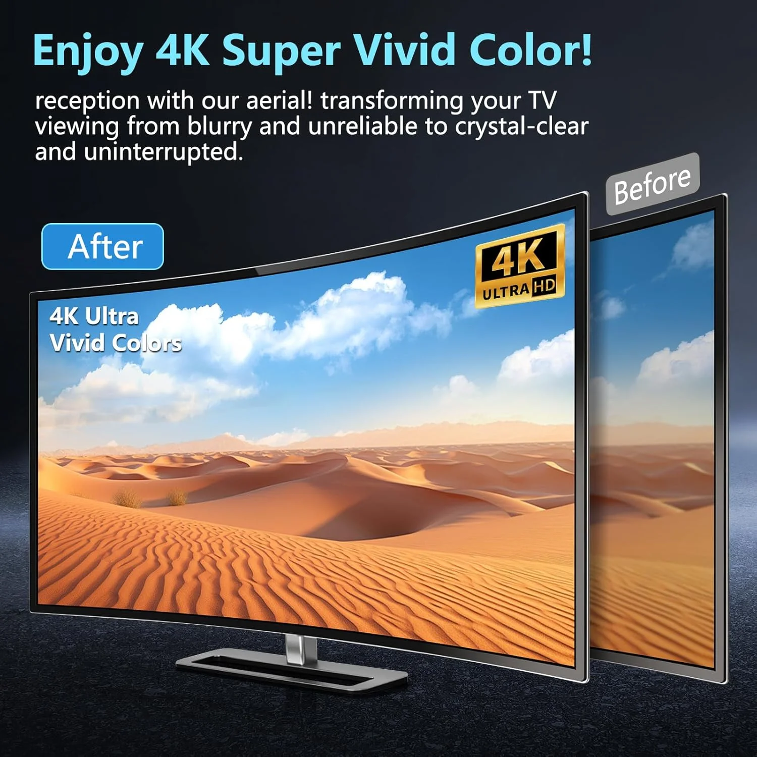 آنتن تلویزیون 2025، آنتن تلویزیون دوربرد 1200+ مایل، آنتن تلویزیون دیجیتال HD داخلی با تقویت کننده سیگنال، آنتن برای تلویزیون هوشمند و همه تلویزیون های قدیمی - پشتیبانی از 4K 1080p - کابل های بلند 33 فوتی