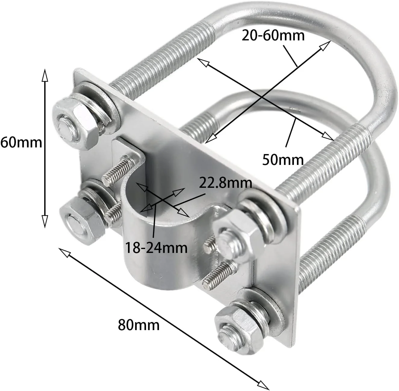 گیره بست دکل آنتن با براکت های U-Bolt، کیت نصب سخت افزار لوله صفحه گیره ضد زنگ M8 برای آنتن لورا، آنتن ماینر هلیوم، آنتن WiFi، آنتن 4G LTE، آنتن تلویزیون
