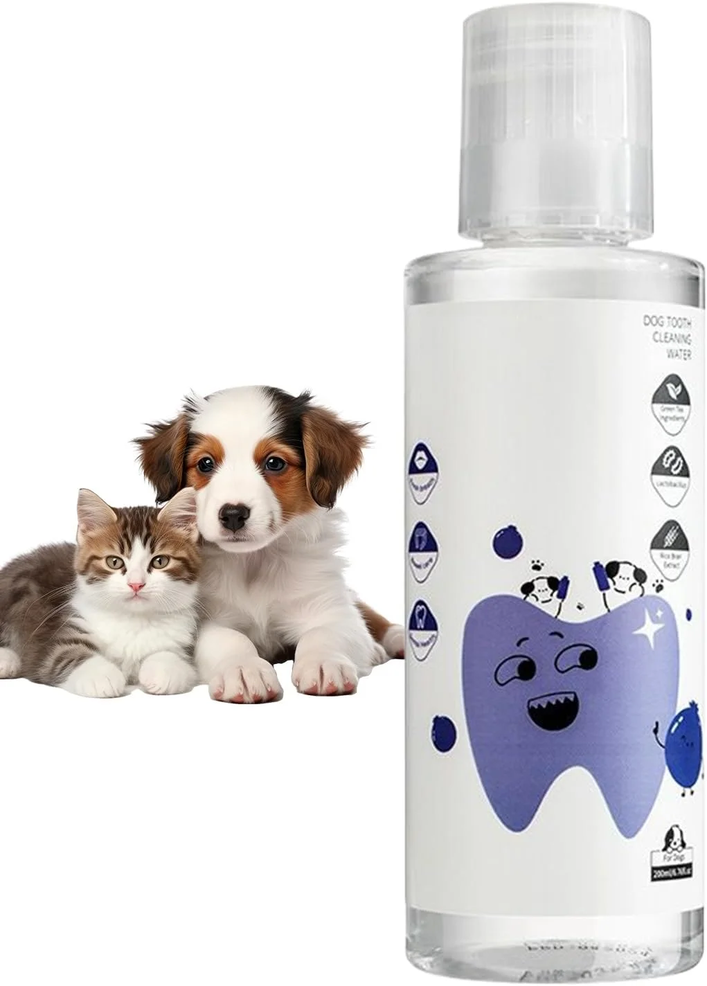 محلول افزودنی آب سگ، 200 میلی لیتر، طبیعی و سالم | محلول دهانشویه سگ، برای استفاده در منزل، مسافرت، مسواک زدن، نظافت، حمام کردن، شستشو و سلامت حیوان خانگی