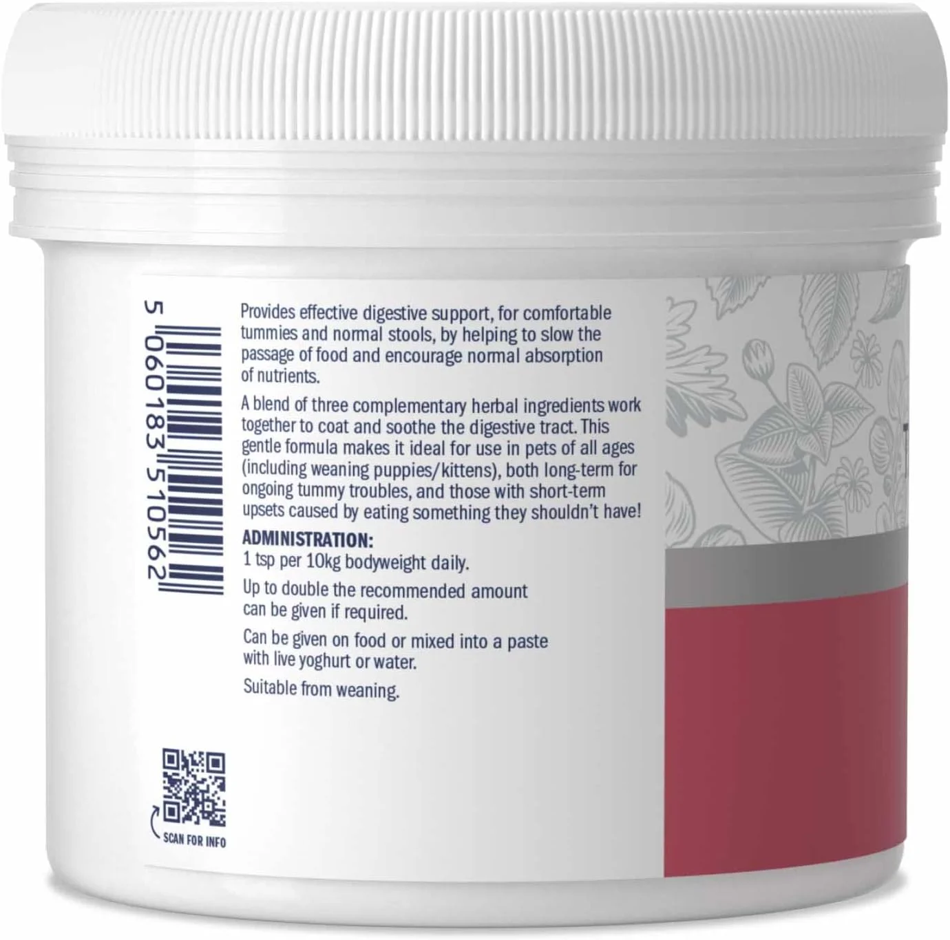 پودر پوست درختان گیاهی Dorwest برای سگ ها و گربه ها 200 گرم