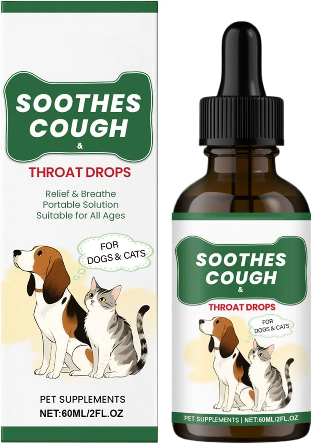 Dog Cough Suppressant,60ml Liquid Supplements | Fast-Absorbing Body Care Liquid for Cats Dogs Morning Intake Evening Period Travel Home After Meals