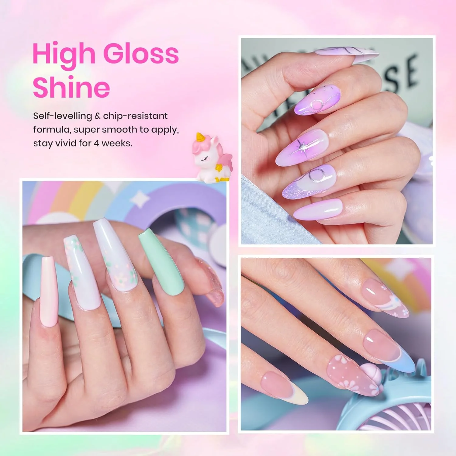 ست لاک ژل پاستلی Beetles - 20 رنگ صورتی چرک، بنفش، سبز درخشان، اکلیلی براق تک شاخ، مجموعه لاک ژل ماکارون با بیس کت و تاپ کت مات و براق ست لاک ژل پاستلی Beetles - 20 رنگ صورتی چرک، بنفش، سبز درخشان، اکلیلی براق تک شاخ، مجموعه لاک ژل ماکارون با بیس کت و تاپ کت مات و براق