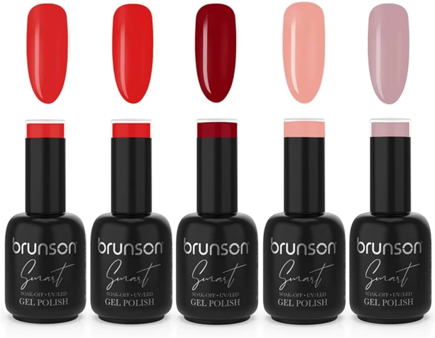 لاک ژل برانسون، ست لاک ژل UV همراه با بیس کت، تاپ کت براق و تاپ کت مات، کیت استارتر لاک ژل UV برای طراحی ناخن