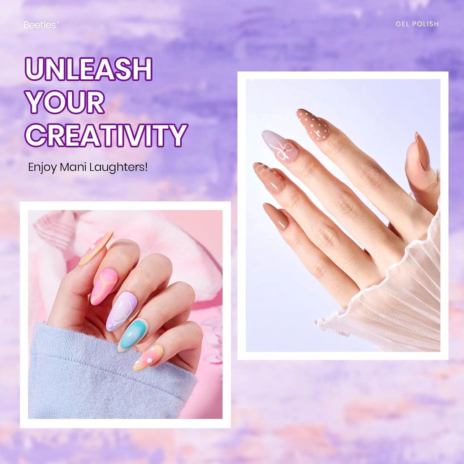 مجموعه لاک ژل پاییزه بیتلز، شامل ۳۲ رنگ لاک ژل در رنگ‌های بنفش، نارنجی، قرمز، قهوه‌ای، مشکی، سفید، آبی، نود و سبز مناسب تمام فصول به همراه بیس کت، تاپ کت براق، تاپ کت مات و تاپ کت اکلیلی، هدیه ای مناسب برای خانم ها