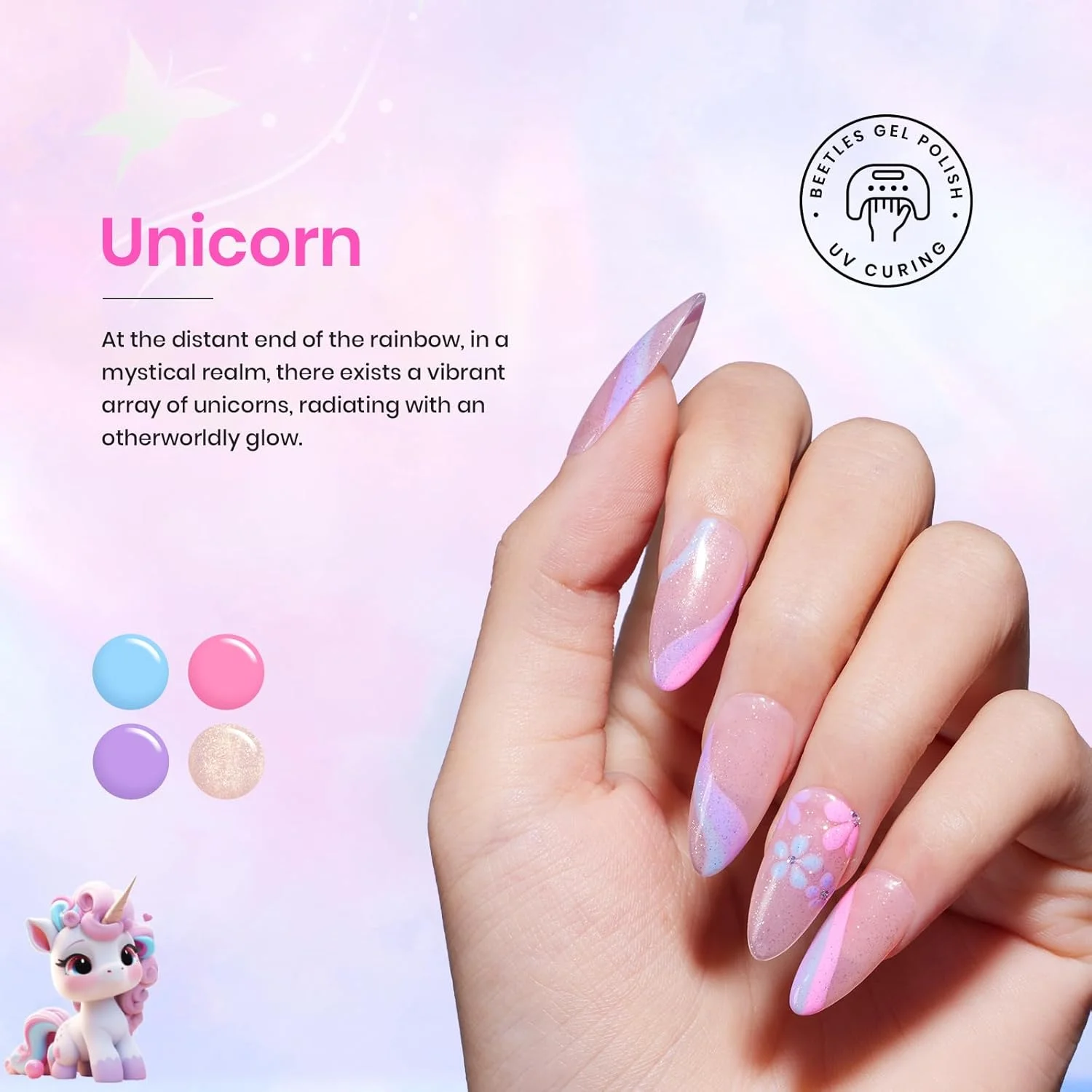 ست لاک ژل پاستلی Beetles - 20 رنگ صورتی چرک، بنفش، سبز درخشان، اکلیلی براق تک شاخ، مجموعه لاک ژل ماکارون با بیس کت و تاپ کت مات و براق ست لاک ژل پاستلی Beetles - 20 رنگ صورتی چرک، بنفش، سبز درخشان، اکلیلی براق تک شاخ، مجموعه لاک ژل ماکارون با بیس کت و تاپ کت مات و براق