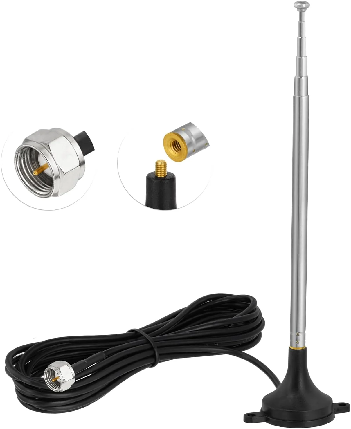 آنتن اف ام جایگزین برای گیرنده استریو خانگی، آنتن رادیویی تلسکوپی داخلی اف ام سازگار با پایونیر، اونکیو، یاماها، مارانتز، شروود، رادیو دیجیتال HD، بلوتوث، AV، صوتی و تصویری، تیونر تئاتر