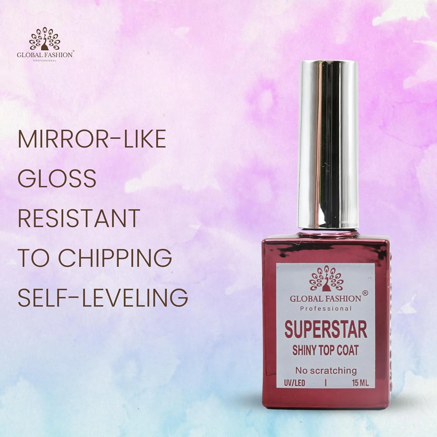 لاک ژل تاپ کت سوپراستار (15 میل) - تقویت و افزایش استحکام ناخن های طبیعی، خشک شدن سریع، درخشش طولانی مدت، ایده آل برای مانیکور ژلی، محافظت در برابر لب پر شدن گلوبال فشن