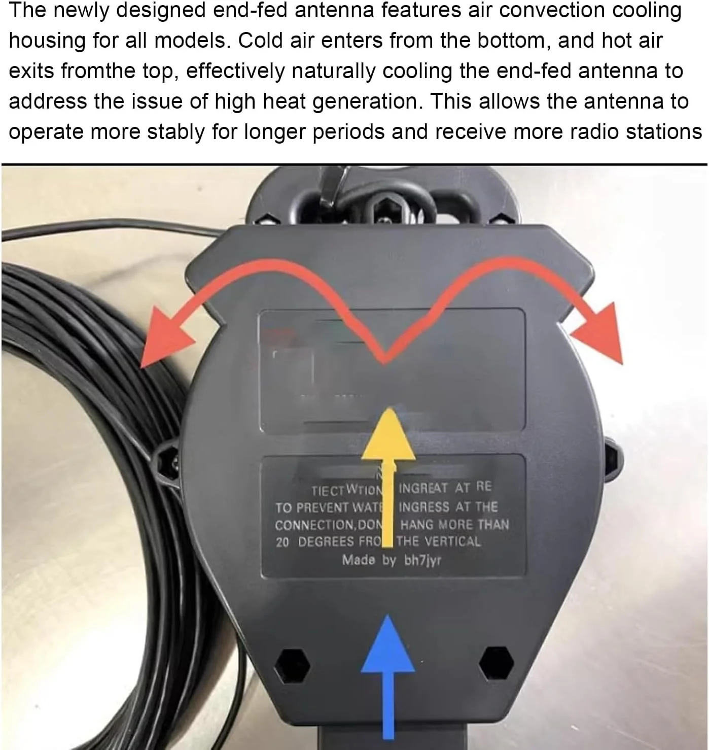 آنتن نیم موج تغذیه انتهایی JYR4010-400W، آنتن سیم بلند 4 باندی 10 متری 15 متری 20 متری 40 متری بالون 1:64 بدون تنظیم آنتن نیم موج تغذیه انتهایی JYR4010-400W، آنتن سیم بلند 4 باندی 10 متری 15 متری 20 متری 40 متری بالون 1:64 بدون تنظیم