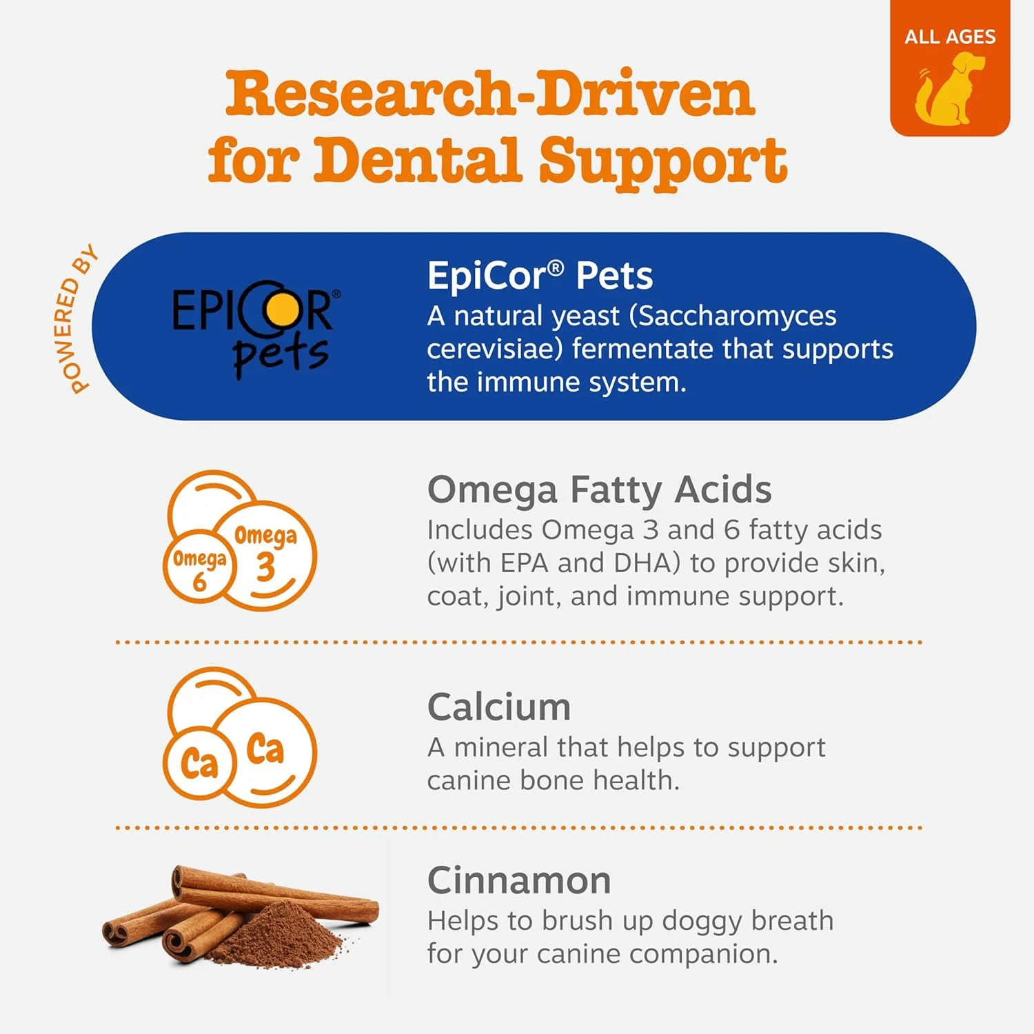 تشویقی سگ زستی پاوز دنتال با طعم دارچین، سایز بزرگ، 8 عدد