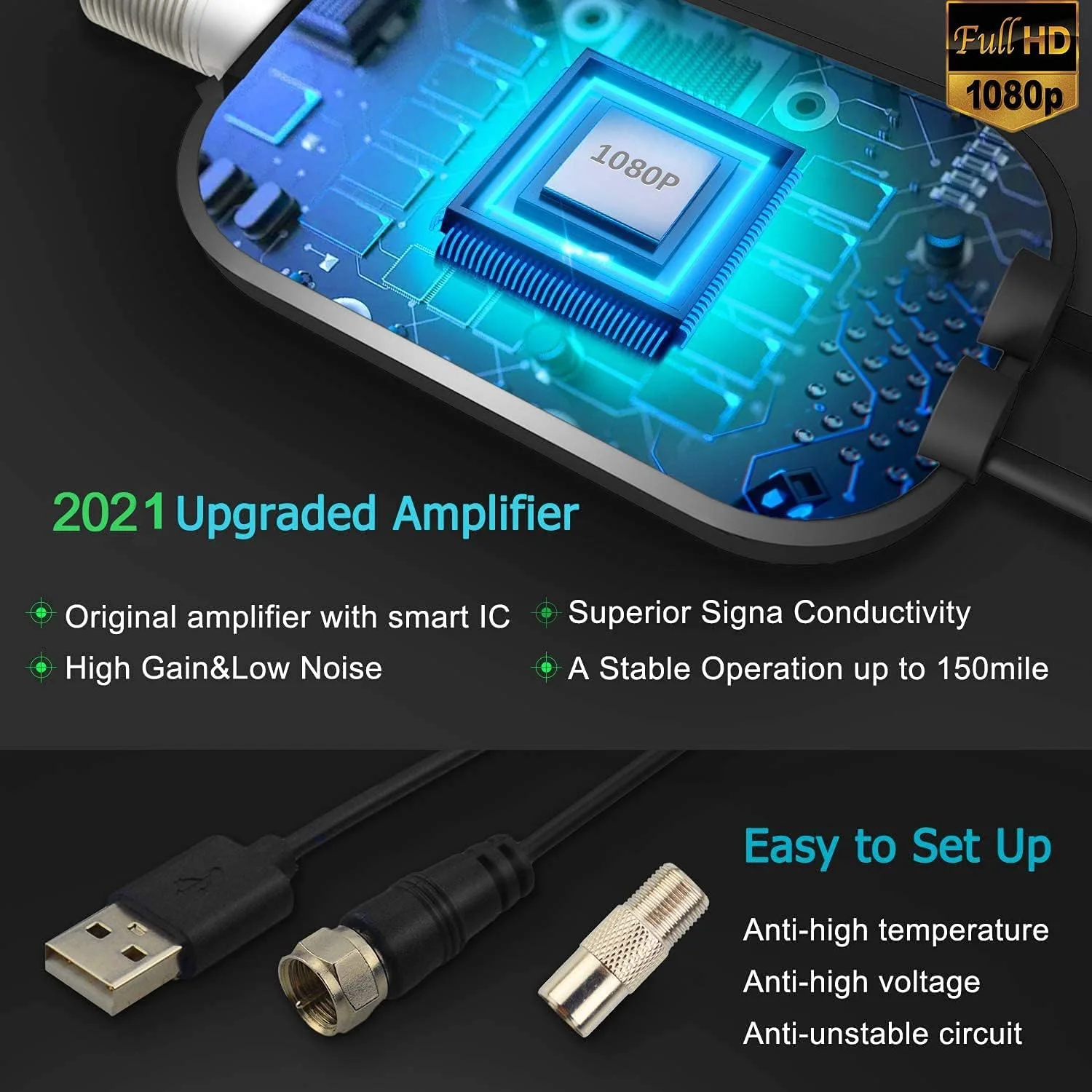 آنتن هوایی داخلی KnuKonceptz TV - آنتن هوایی تلویزیون داخلی تقویت شده با برد بلند 120+، آنتن داخلی تلویزیون سیگنال تقویت کننده برای پشتیبانی از تلویزیون Freeview 1080P HDTV و کابل کواکسیال 13 فوت آنتن هوایی داخلی KnuKonceptz TV - آنتن هوایی تلویزیون داخلی تقویت شده با برد بلند 120+، آنتن داخلی تلویزیون سیگنال تقویت کننده برای پشتیبانی از تلویزیون Freeview 1080P HDTV و کابل کواکسیال 13 فوت