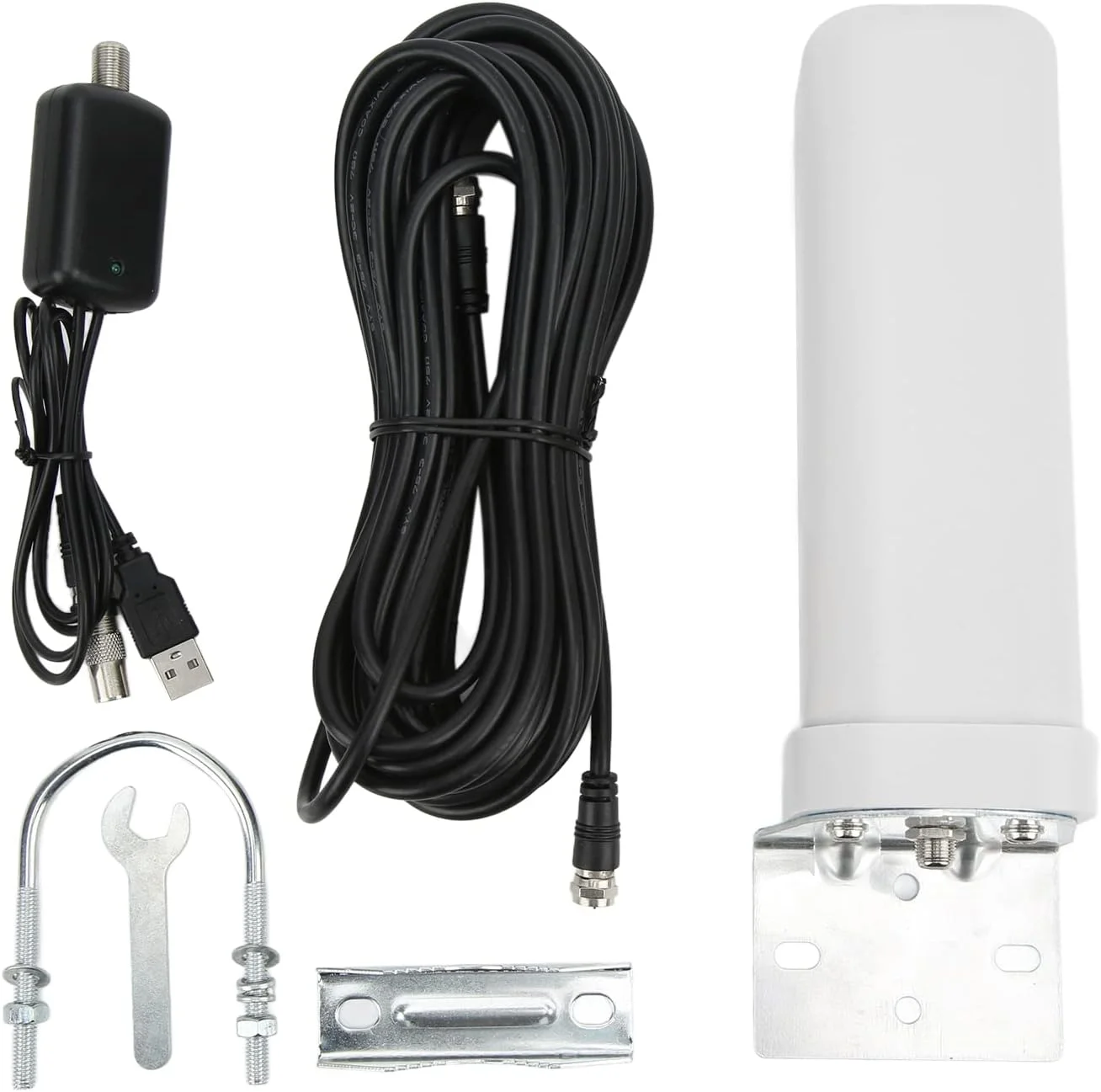 آنتن بشکه ای همه جهته KJ-028، آنتن بشکه ای فضای باز، آنتن بشکه ای فضای باز ضد آب IP67، ولتاژ 5 ولت، 25dBi با بهره بالا، آنتن تلویزیون با سیگنال HD 1080P