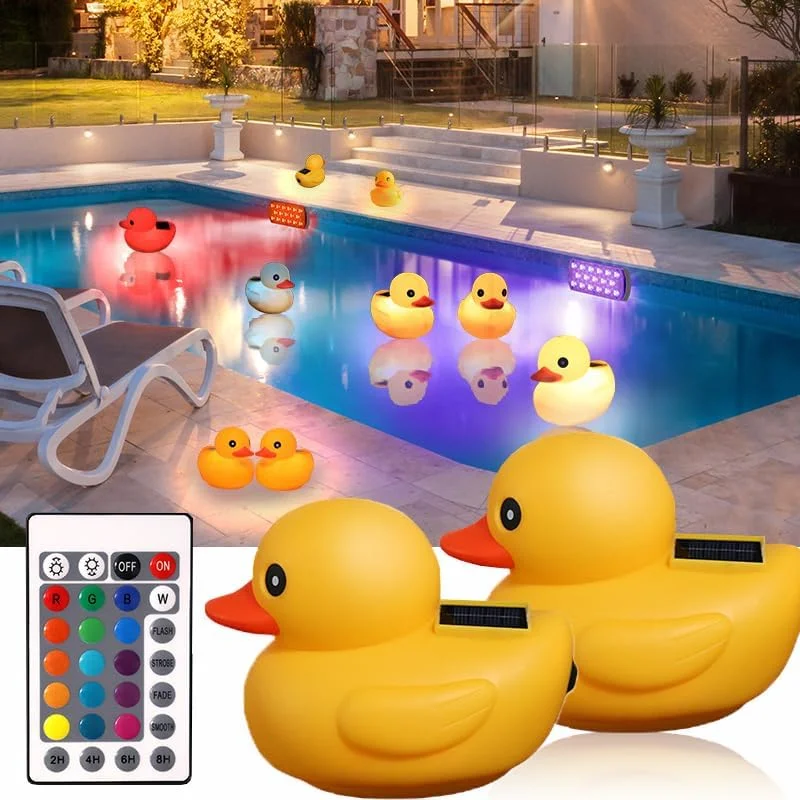 NALACAL Solar Duck Pool Light - 4.5" Floating Remote-Controlled LED for Ponds/Pools/Hot Tubs - Waterproof Party Decoration (1PCS)