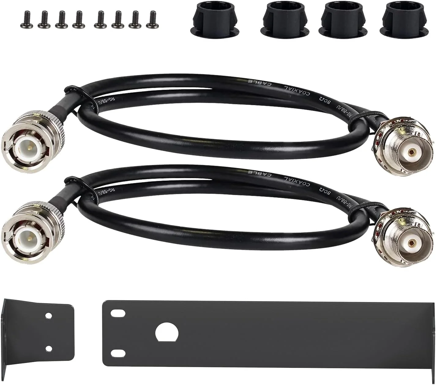 کیت آنتن BNC فنیکس پرو، دو کابل اتصال 50 سانتی متری برای نصب آنتن های جلو، شامل صفحات فلزی رک، مناسب برای سیستم های بی سیم نیم رک (ANTK-HR2A)