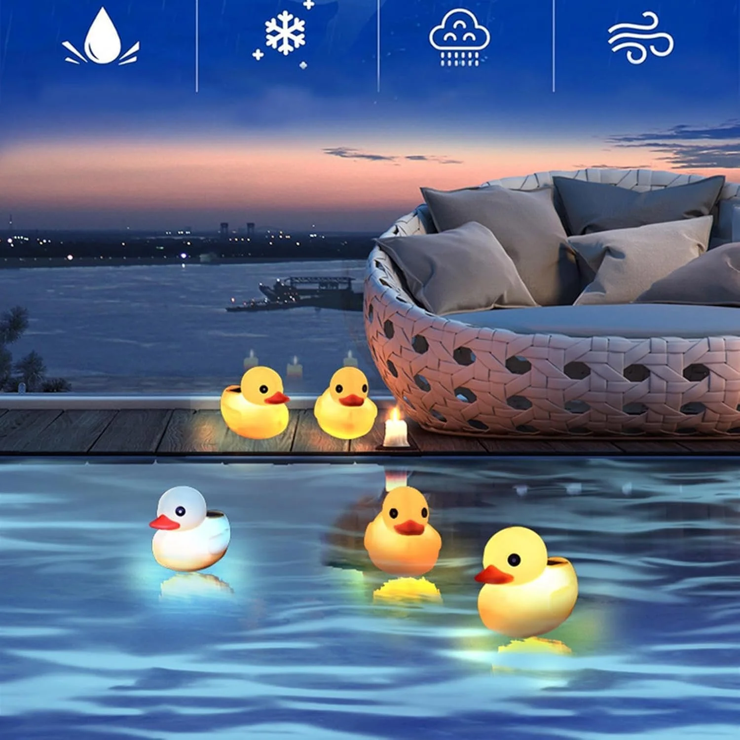 NALACAL Solar Duck Pool Light - 4.5" Floating Remote-Controlled LED for Ponds/Pools/Hot Tubs - Waterproof Party Decoration (1PCS) NALACAL Solar Duck Pool Light - 4.5" Floating Remote-Controlled LED for Ponds/Pools/Hot Tubs - Waterproof Party Decoration (1PCS)