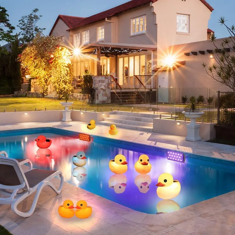 NALACAL Solar Duck Pool Light - 4.5" Floating Remote-Controlled LED for Ponds/Pools/Hot Tubs - Waterproof Party Decoration (1PCS) NALACAL Solar Duck Pool Light - 4.5" Floating Remote-Controlled LED for Ponds/Pools/Hot Tubs - Waterproof Party Decoration (1PCS)