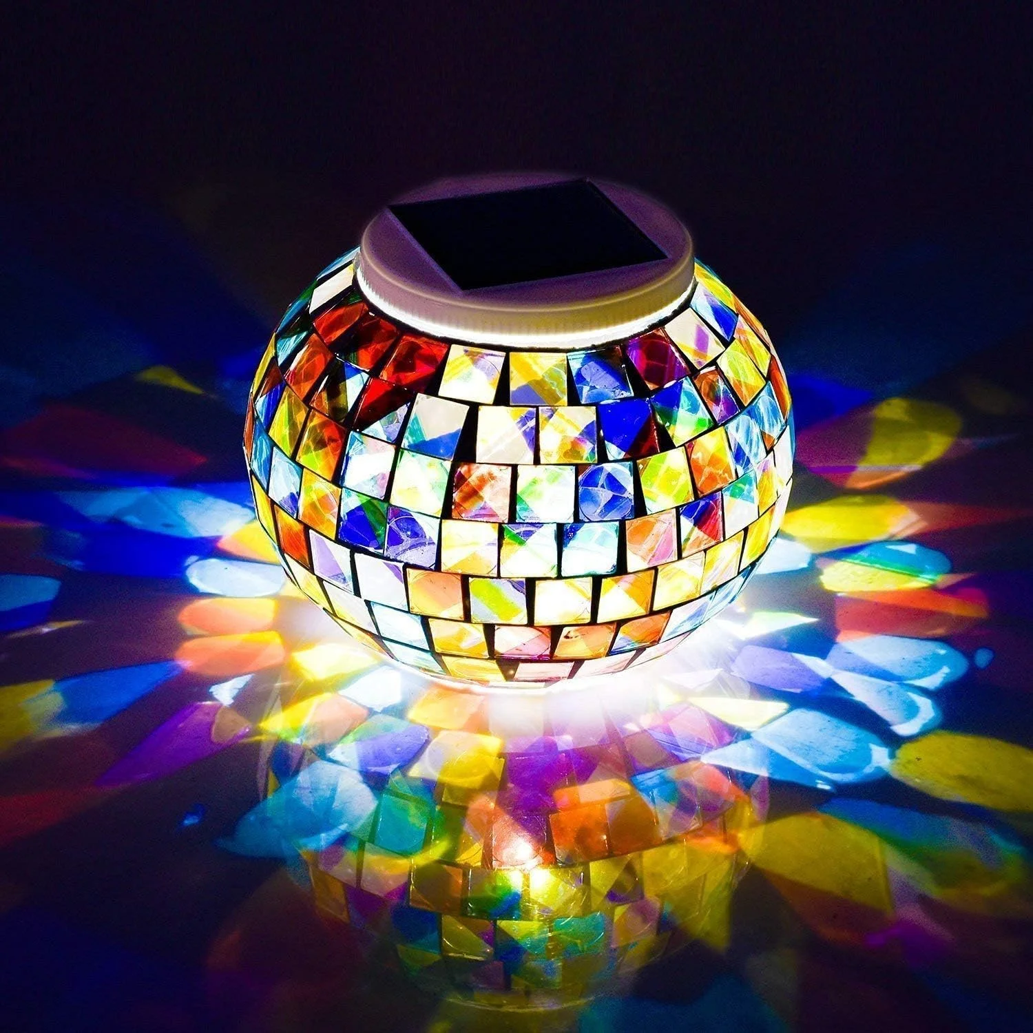 چراغ های باغی LED توپی موزاییکی شیشه ای خورشیدی تغییر رنگ دهنده WSgift، چراغ های رومیزی خورشیدی قابل شارژ، چراغ های شب خورشیدی ضد آب در فضای باز، ایده آل برای تزئینات