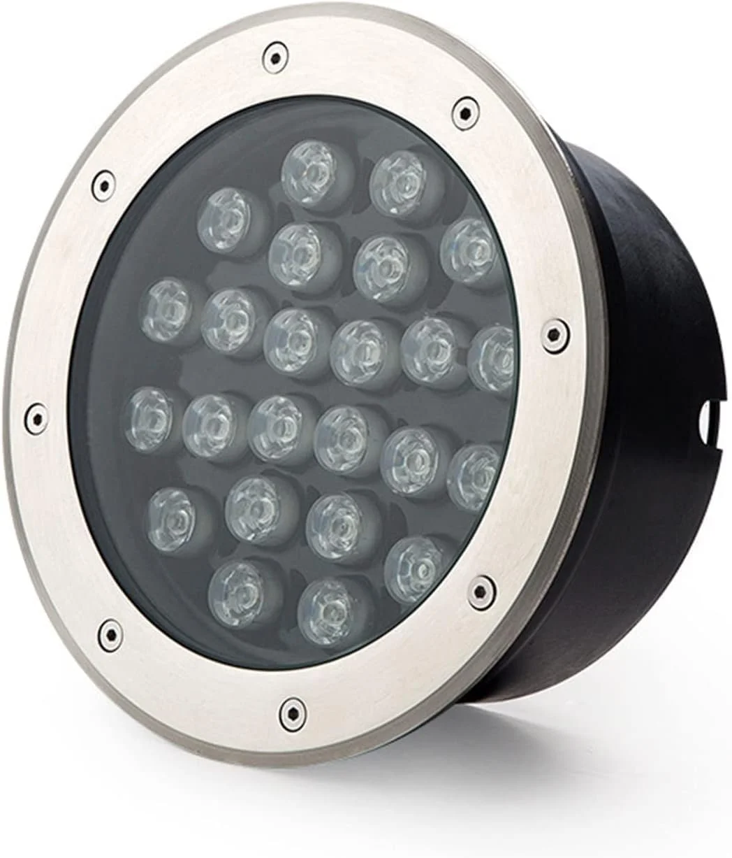 چراغ های محوطه سازی ولتاژ پایین AC12/24V LED، چراغ های چاهی ضد آب IP65، چراغ زیرزمینی بیرونی برای پله، باغ، مسیر، پاسیو، پل، نورپردازی محوطه (آبی 18 وات)
