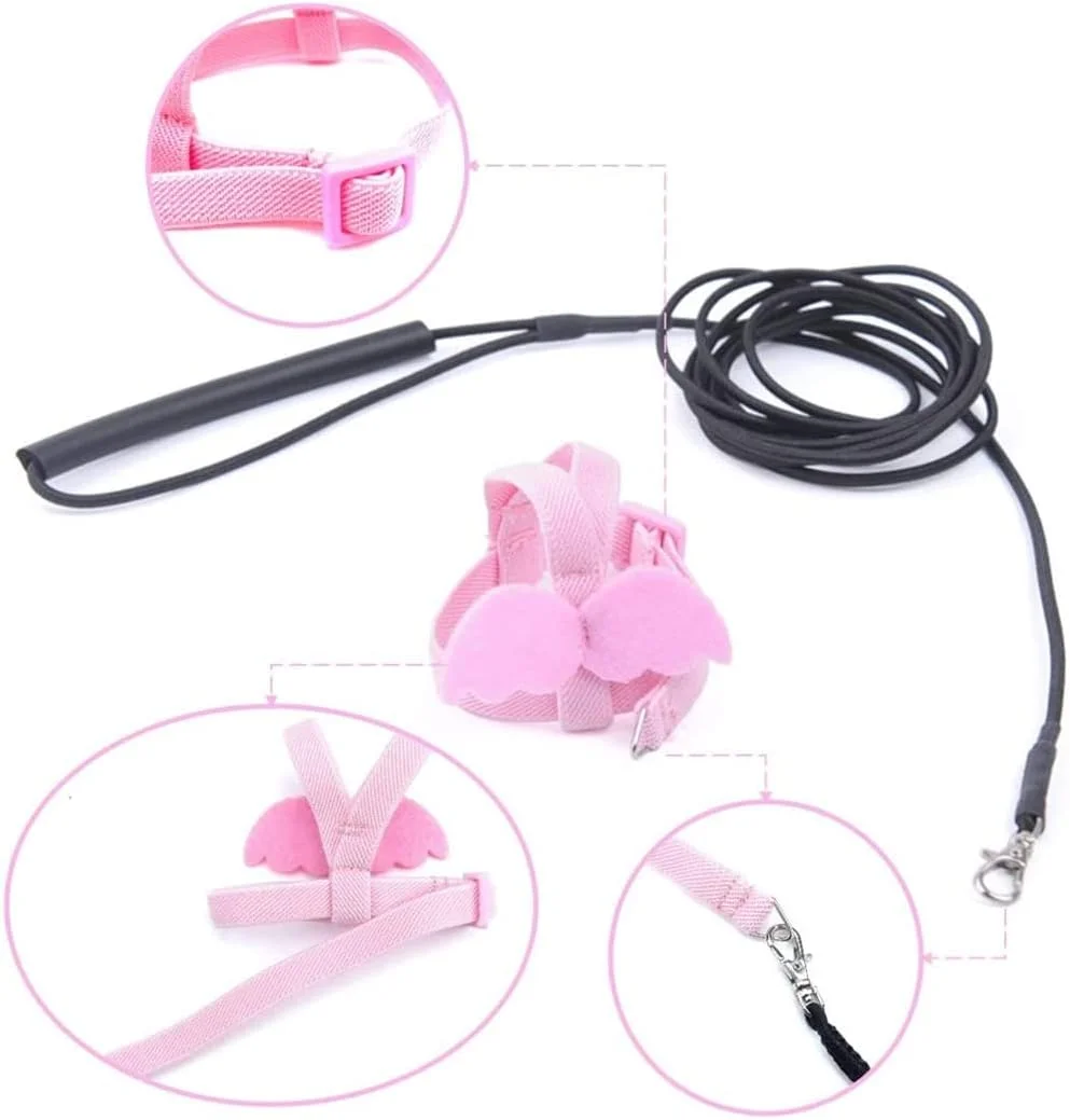 بند آموزش پرواز قابل تنظیم KASTWAVE - بند پرواز بادوام طوطی برای استفاده در فضای باز، مناسب برای عروس هلندی، مرغ عشق، لوری، 1 عدد، صورتی