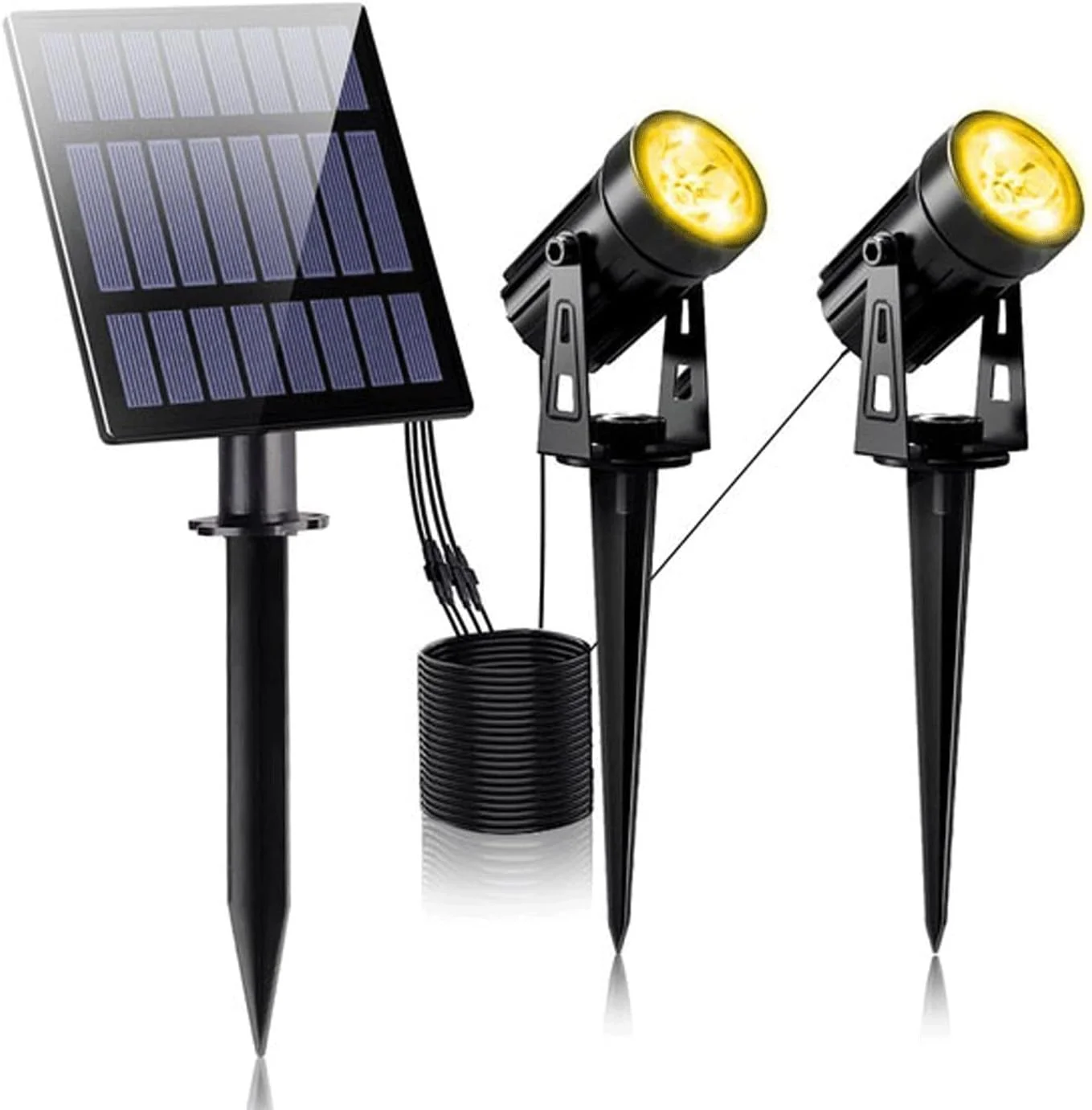 چراغ های محوطه VIZCO، چراغ خورشیدی LED تزئینی برای روشنایی فضای باز باغ، ضد آب IP65، نور سفید گرم و سفید سرد، چراغ چمن تزئینی فضای باز، چراغ باغ
