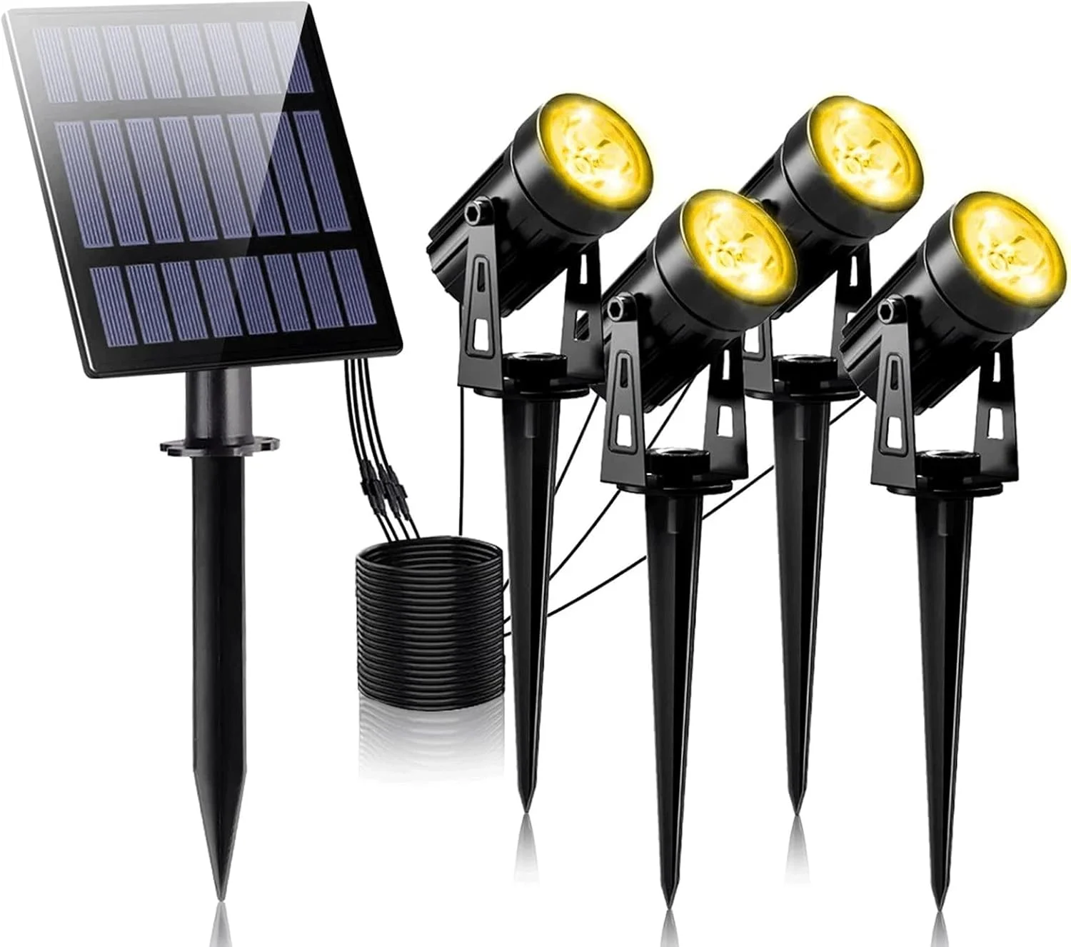 چراغ های محوطه VIZCO، چراغ خورشیدی LED تزئینی برای روشنایی فضای باز باغ، ضد آب IP65، نور سفید گرم و سفید سرد، چراغ چمن تزئینی فضای باز، چراغ باغ
