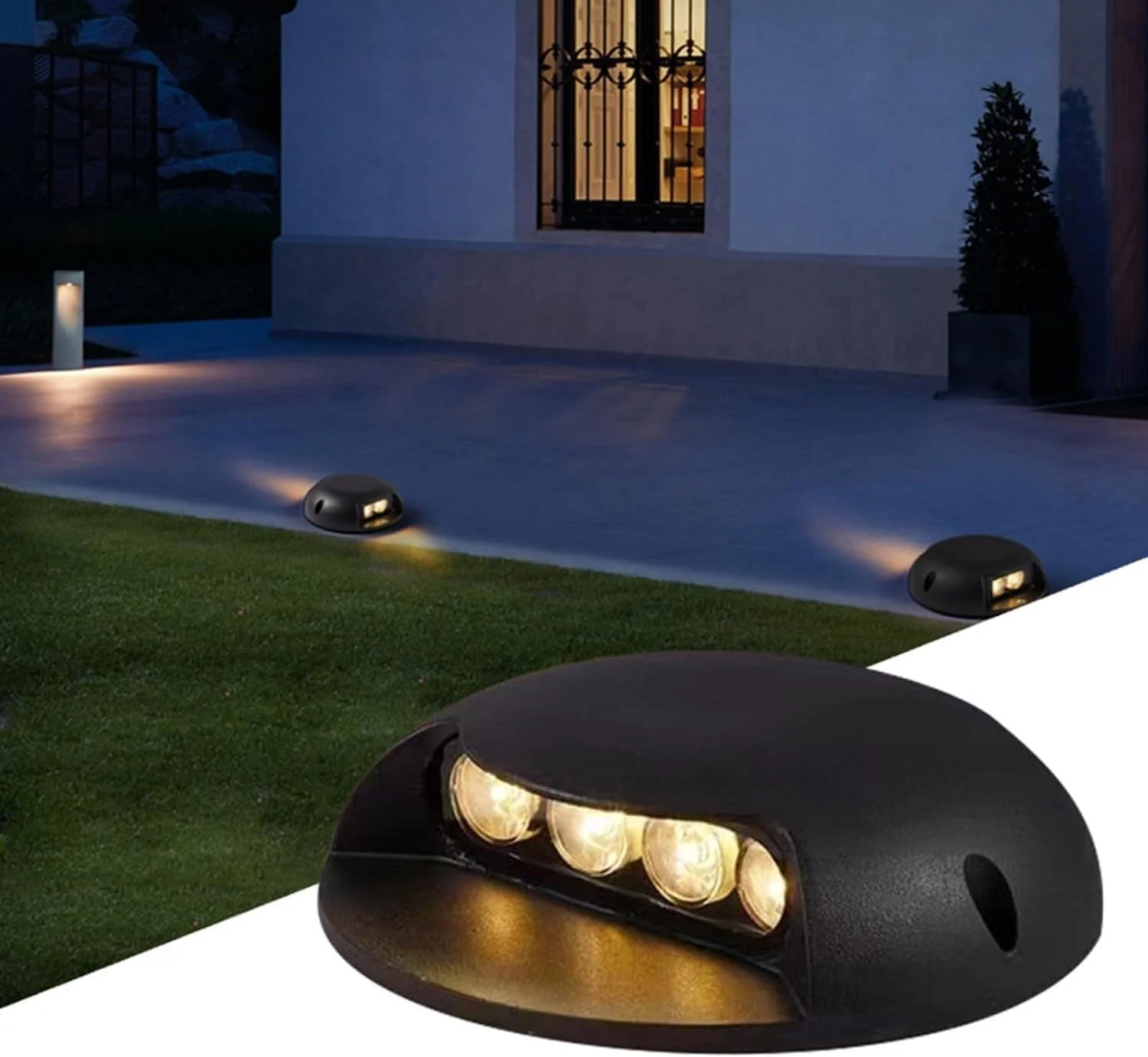 چراغ زیرزمینی LED باغ چراغ های دفنی ضد آب IP65 انتقال نور 1 طرفه ولتاژ پایین AC/DC24V چراغ زمینی توکار بیرونی برای مسیرهای پیاده روی عرشه لامپ منظره گرد (سبز 2 وات)