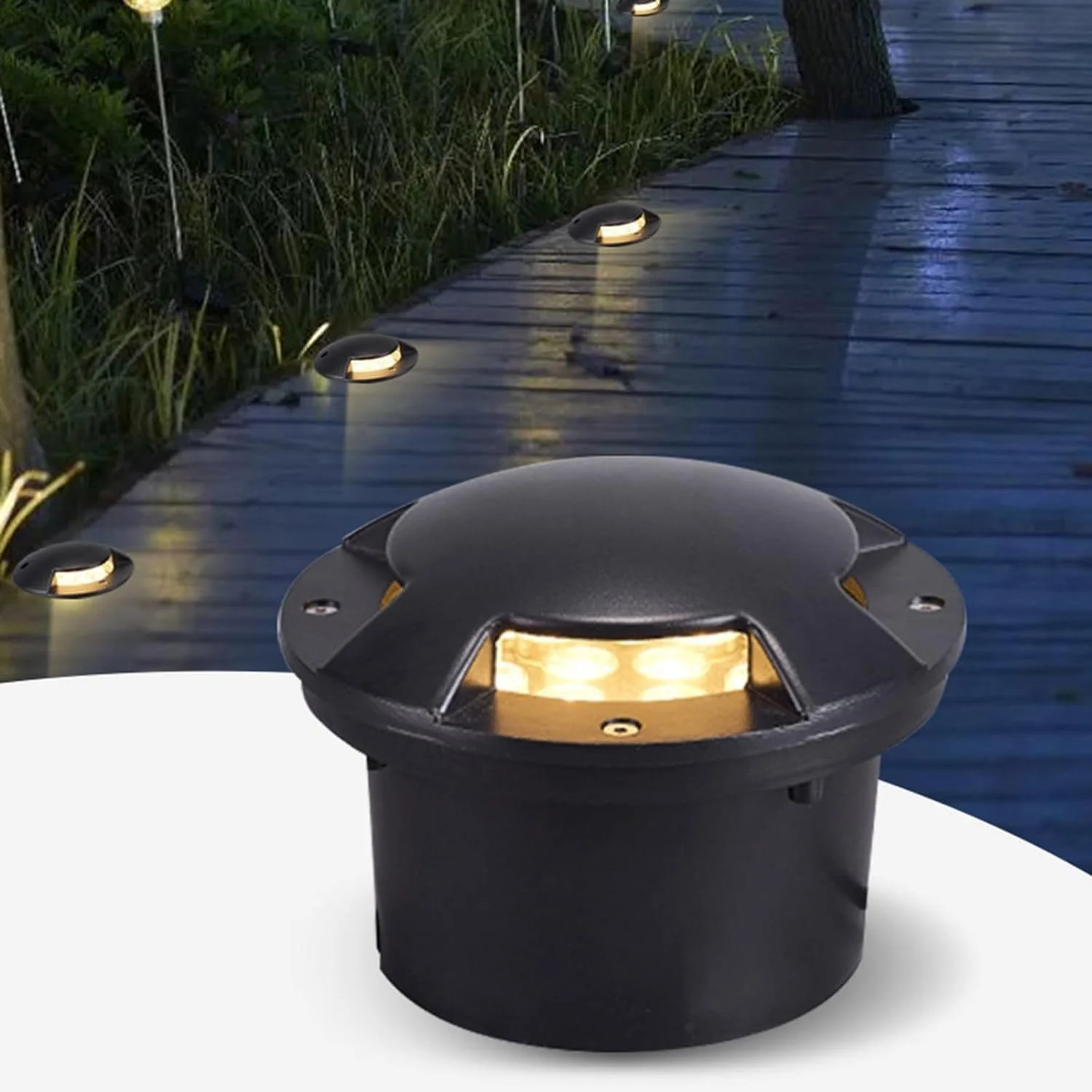 چراغ LED زیرزمینی دفنی باغچه ضد آب IP66 ولتاژ پایین AC12/24V نورافکن های فرورفته برای حیاط بیرونی مسیر عبور عرشه نورپردازی منظره تزئینی (قرمز 12 وات)