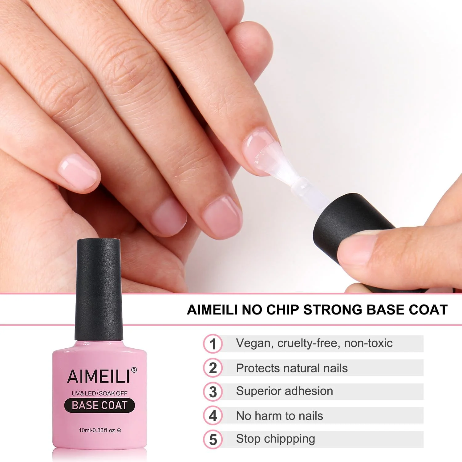 لاک ژل ناخن ایمیلی، بدون HEMA، بدون تست حیوانی، وگان - بیس کت، تاپ کت مات و تاپ کت بدون نیاز به تمیز کردن، ست 10 میلی لیتری لاک ژل ناخن ایمیلی، بدون HEMA، بدون تست حیوانی، وگان - بیس کت، تاپ کت مات و تاپ کت بدون نیاز به تمیز کردن، ست 10 میلی لیتری