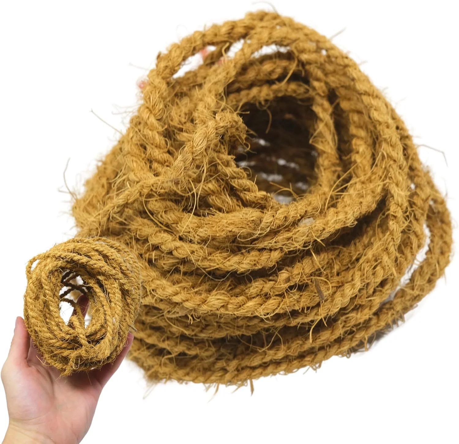 طناب الیاف نارگیل طبیعی بنکا برد تویز مدل 3855، طول 30 فوت، مناسب برای ساخت اسباب بازی پرندگان، پروژه های DIY، آمازون، ماکائو، کاسکو و پرندگان مشابه