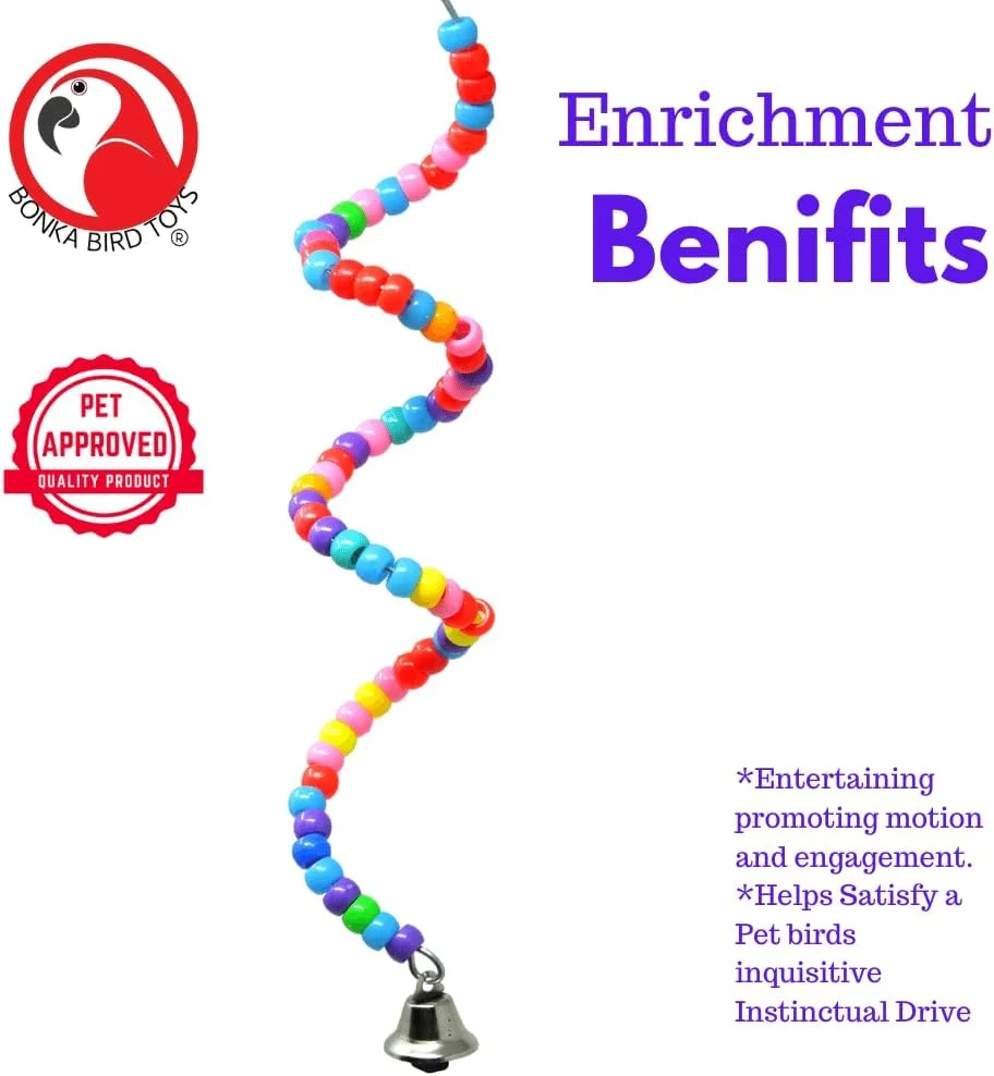 اسباب بازی پرنده بونکا مدل 869 نگهدارنده ارزن، اسباب بازی دست ساز با کیفیت برای قفس طوطی، عروس هلندی و مرغ عشق. ساخت آمریکا