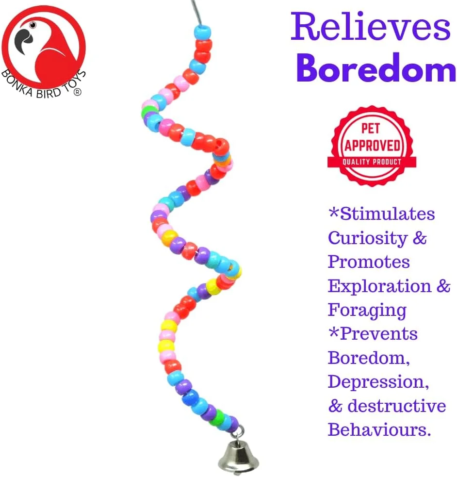 اسباب بازی پرنده بونکا مدل 869 نگهدارنده ارزن، اسباب بازی دست ساز با کیفیت برای قفس طوطی، عروس هلندی و مرغ عشق. ساخت آمریکا