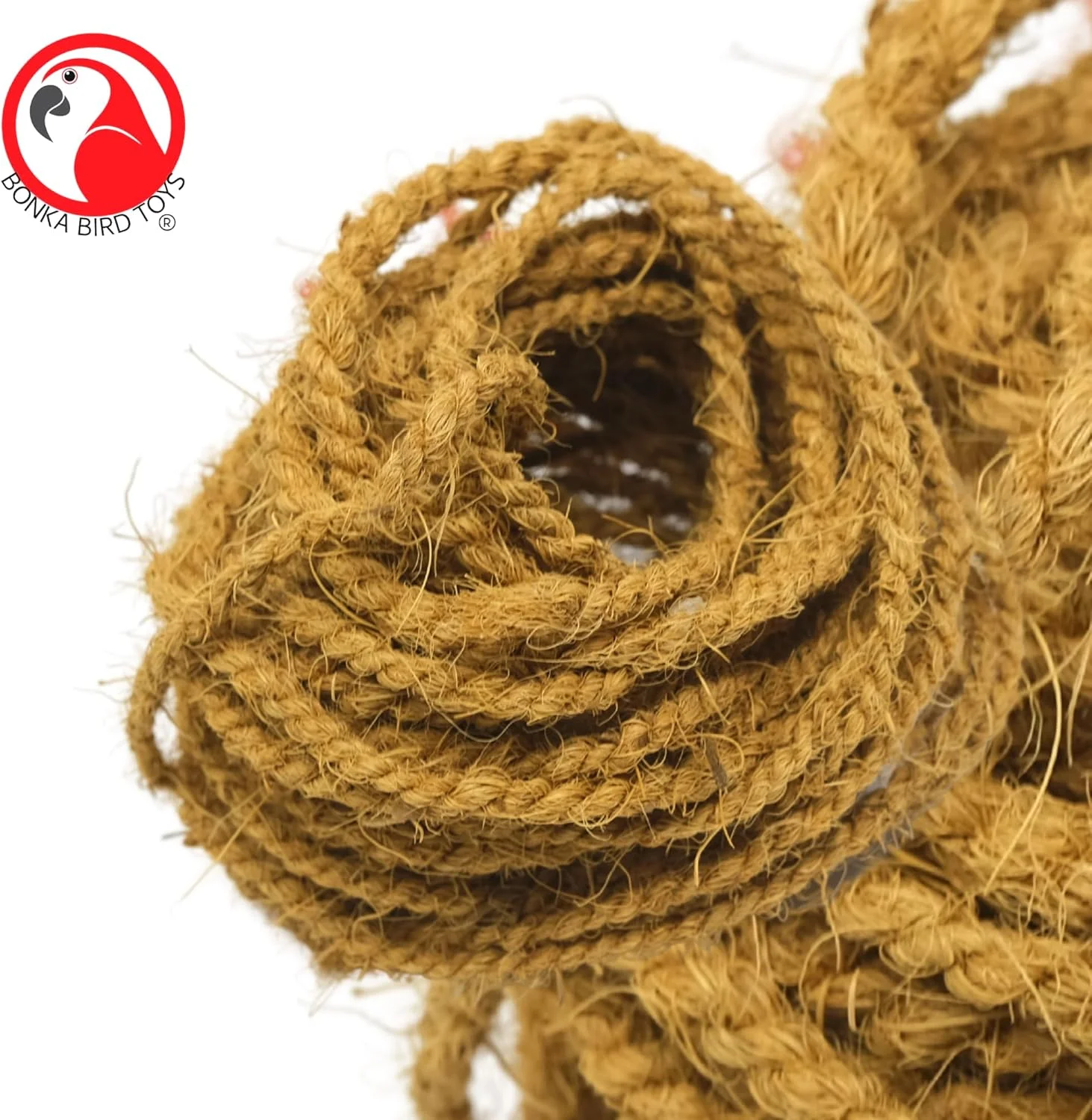 طناب الیاف نارگیل طبیعی بنکا برد تویز مدل 3855، طول 30 فوت، مناسب برای ساخت اسباب بازی پرندگان، پروژه های DIY، آمازون، ماکائو، کاسکو و پرندگان مشابه