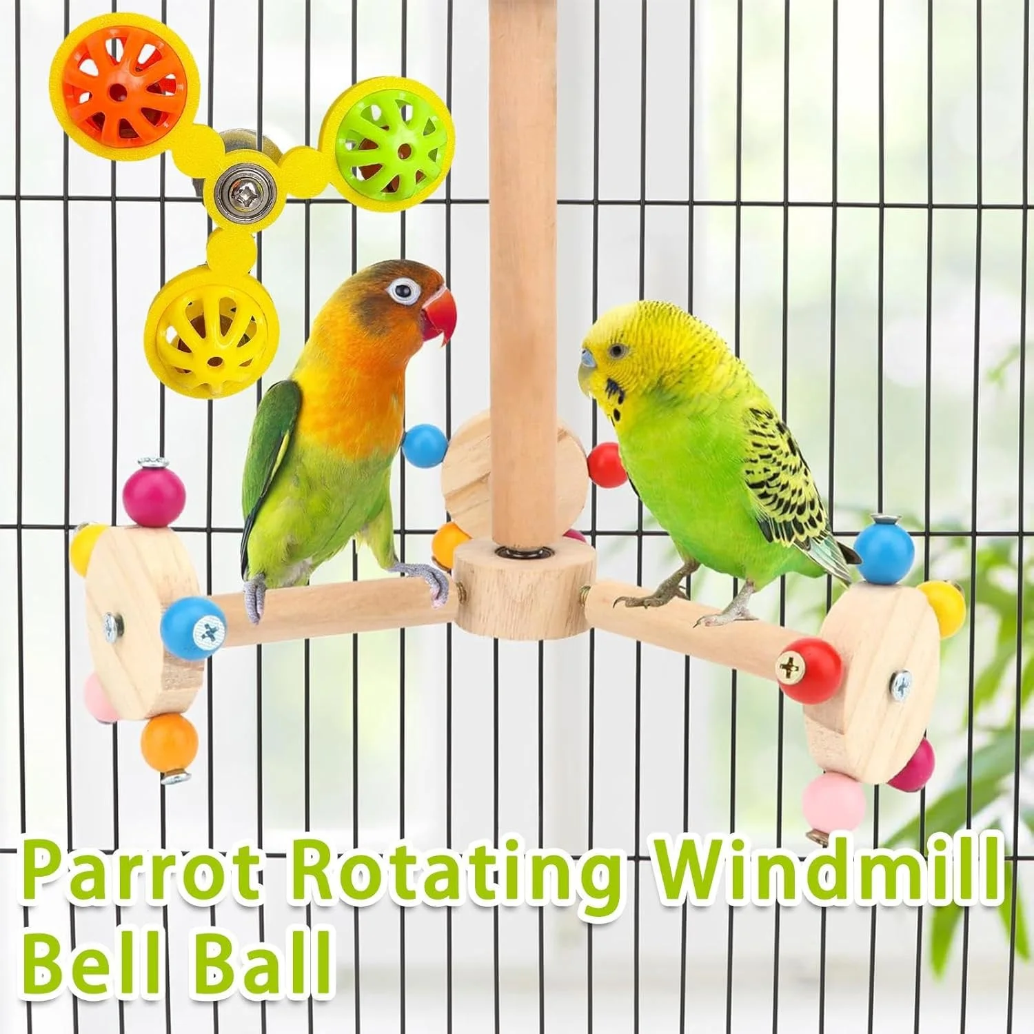 اسباب بازی های عروس هلندی - توپ چرخشی کاکادو برای قفس پرنده | لوازم جانبی قفس اسباب بازی های آموزشی حیوانات خانگی برای عروس هلندی، کانور، ماکائو، بازی ورزشی، سرگرمی و غنی سازی کاکادو