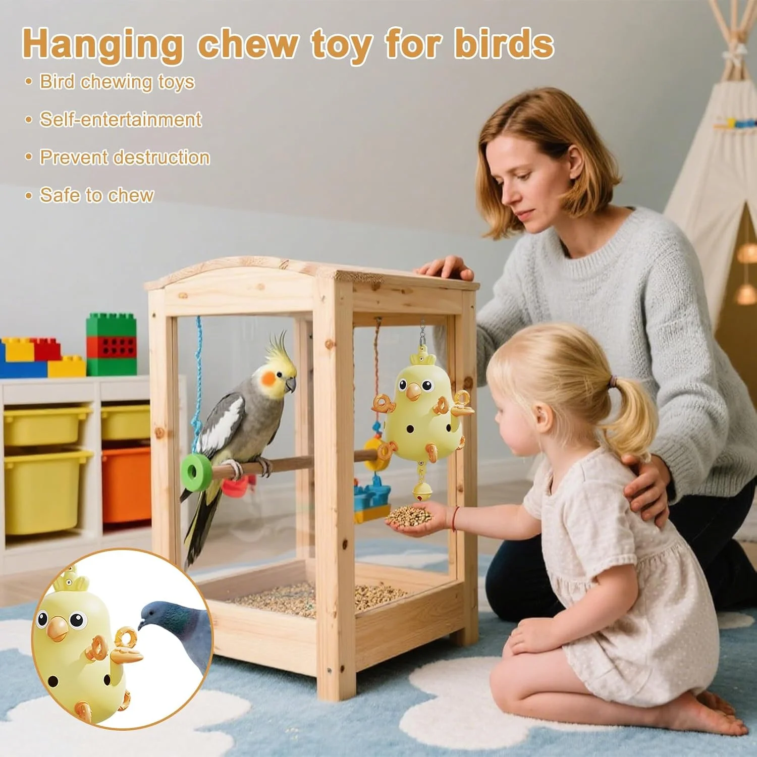 اسباب بازی پرندگان - لوازم سنگ زنی چنگال جویدنی برای مرغ عشق - اسباب بازی سنگ زنی چنگال پرنده، برای طوطی خاکستری، عروس هلندی، مرغ عشق، دامپزشکان پرندگان، پناهگاه های حیوانات، باغ وحش ها، مربیان، فصل تولید مثل