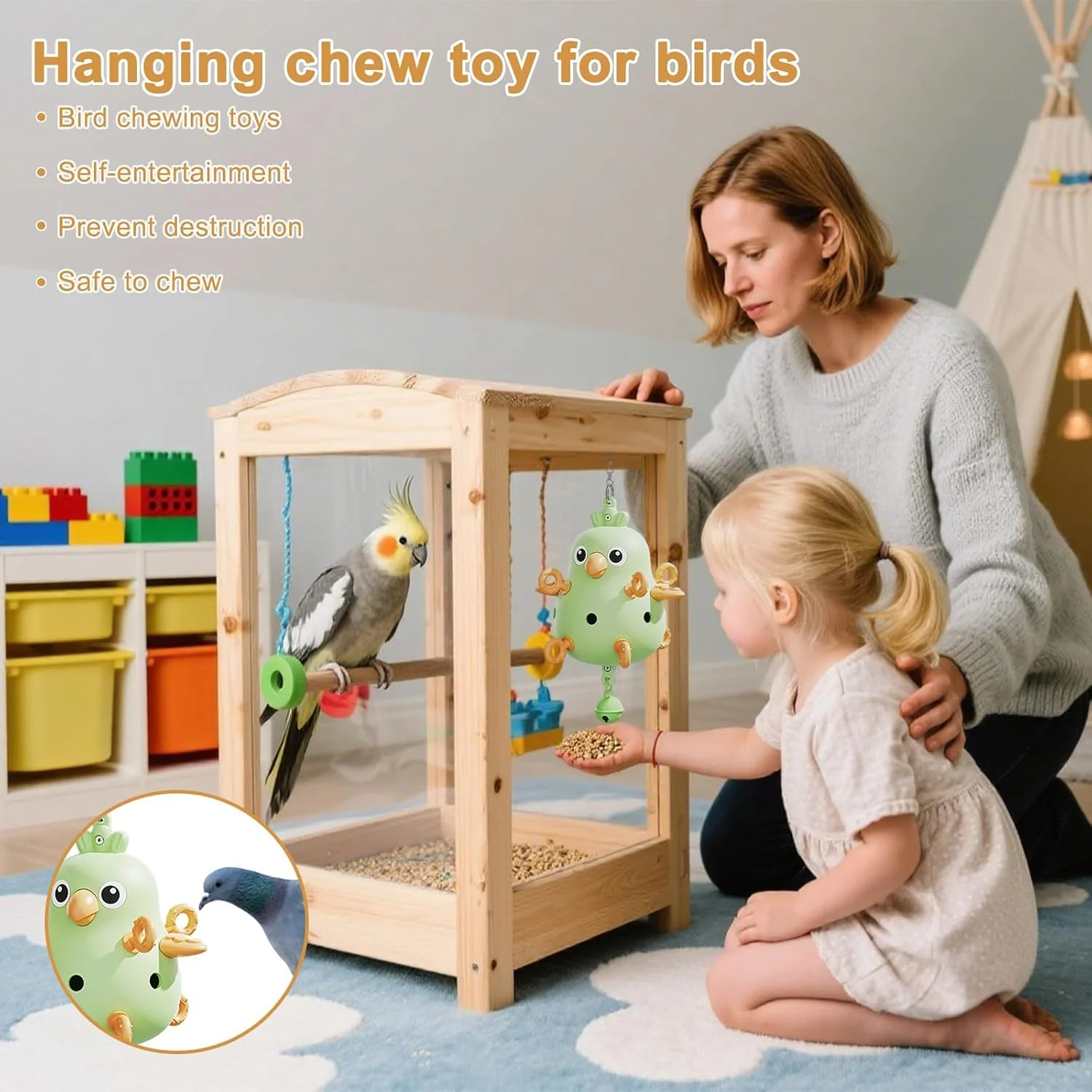 اسباب بازی پرندگان - لوازم تمرینی جویدن برای مرغ عشق، اسباب بازی سنگ زنی ناخن پرنده، برای طوطی خاکستری، مرغ عشق، دامپزشکان پرندگان، پناهگاه های حیوانات، باغ وحش ها، مربیان، فصل تولید مثل