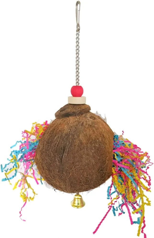 Meiyya Purchase Coconut Shell Climbing Bird Toy, Bird Toy, Biting Ball Accessories Parrots Pets Animals for Birds