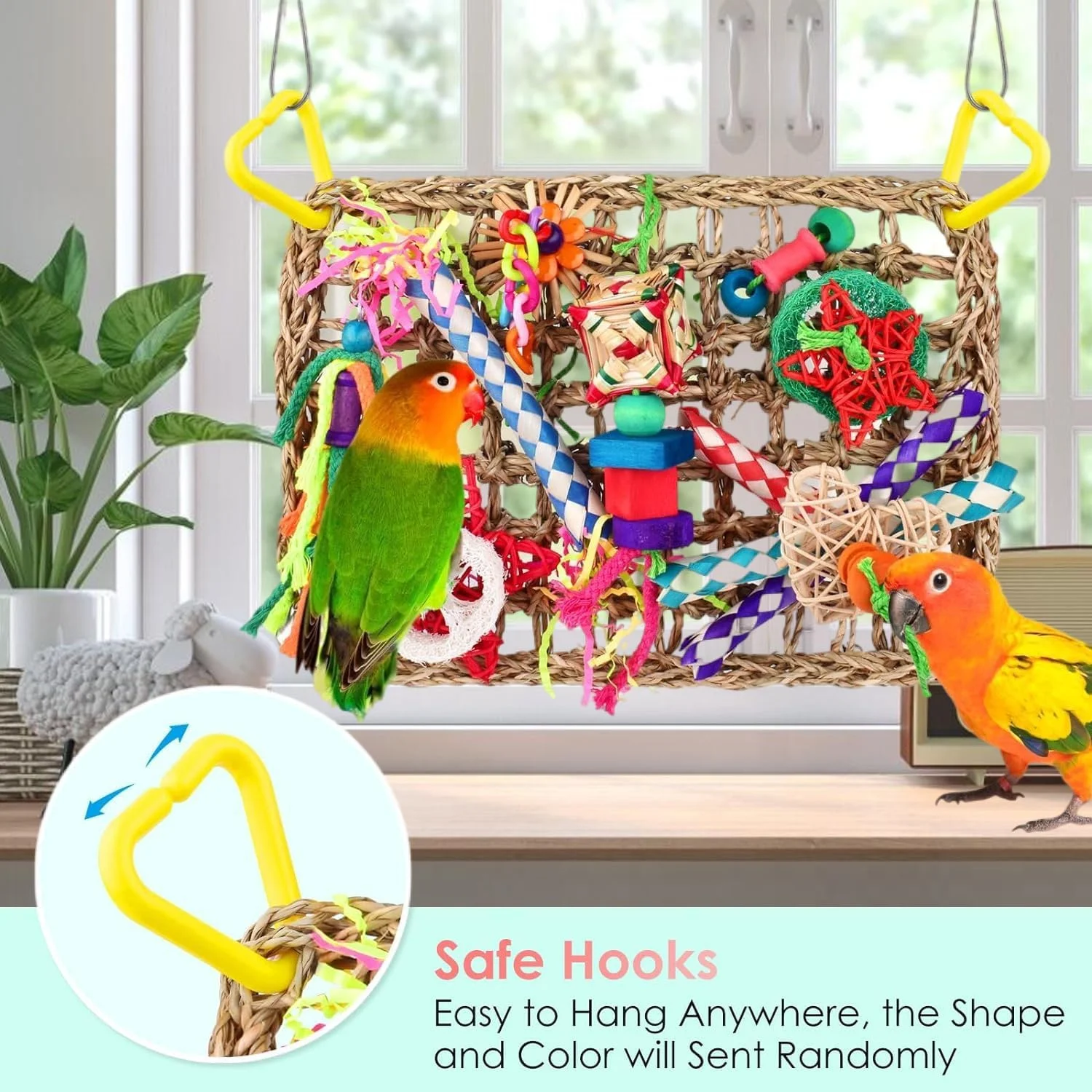 اسباب بازی پرندگان ماسرو، اسباب بازی دیواری جستجوی غذا برای پرندگان، حصیر نردبانی بافته شده از علف دریایی خوراکی با اسباب بازی های جویدنی رنگارنگ، مناسب برای مرغ عشق، فنچ، پاراکیت، مرغ باجریگار، کانور، عروس هلندی اسباب بازی پرندگان ماسرو، اسباب بازی دیواری جستجوی غذا برای پرندگان، حصیر نردبانی بافته شده از علف دریایی خوراکی با اسباب بازی های جویدنی رنگارنگ، مناسب برای مرغ عشق، فنچ، پاراکیت، مرغ باجریگار، کانور، عروس هلندی