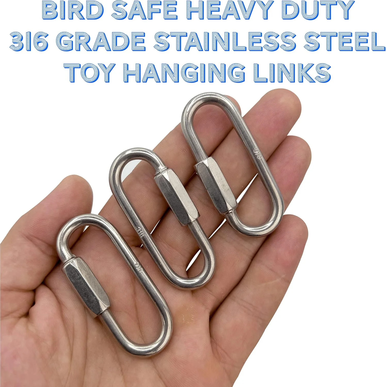 اتصال سریع استیل ضد زنگ 7004 Pk3 سایز بزرگ 2.5 اینچی M&M - اتصال آویز اسباب بازی بزرگ دهانه پهن استیل گرید 316، ایده آل برای اسباب بازی های حجیم و سنگین، کاملا ایمن اتصال سریع استیل ضد زنگ 7004 Pk3 سایز بزرگ 2.5 اینچی M&M - اتصال آویز اسباب بازی بزرگ دهانه پهن استیل گرید 316، ایده آل برای اسباب بازی های حجیم و سنگین، کاملا ایمن