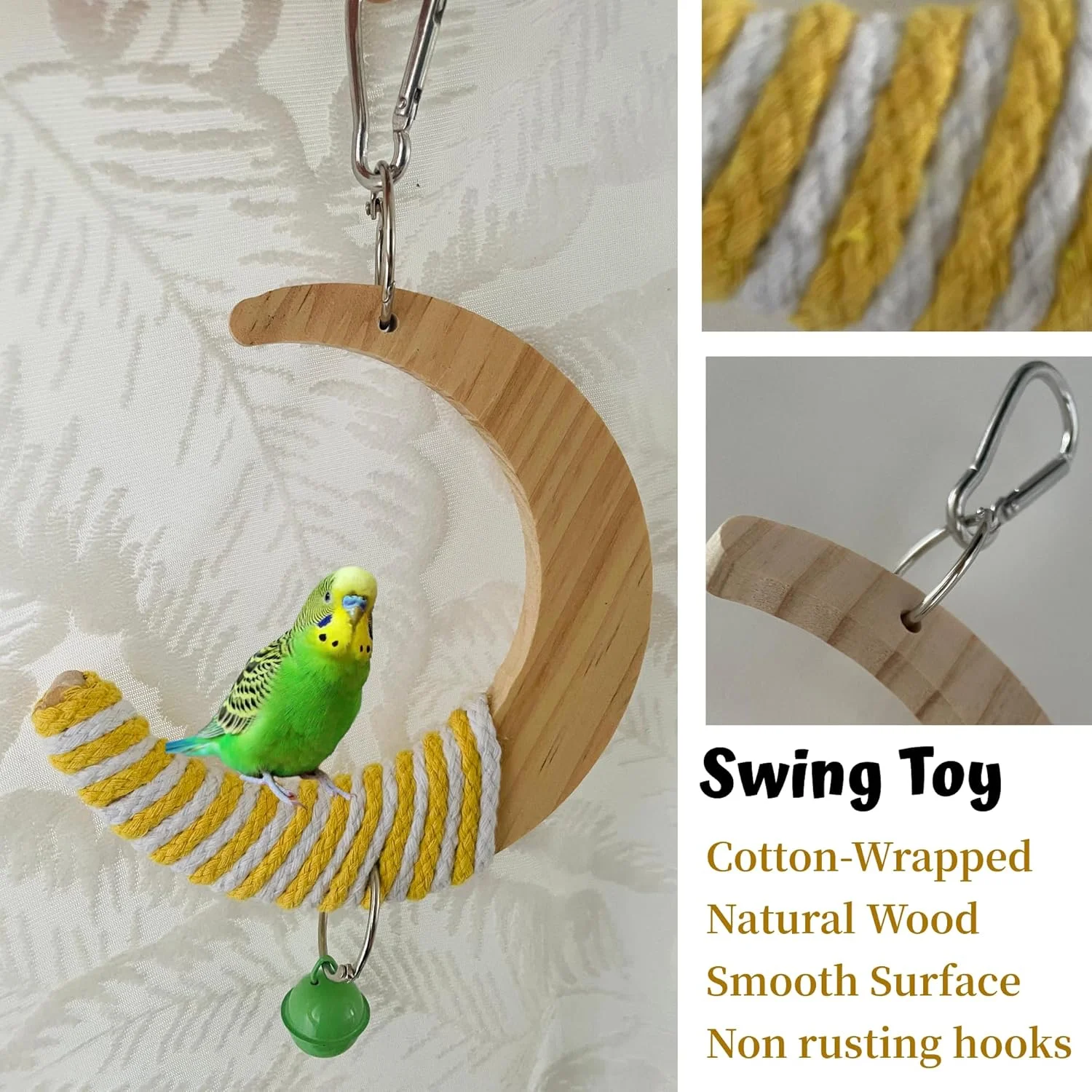 اسباب بازی های طوطی RuPeti برای طوطی های کوچک، مجموعه 3 عددی چوب طبیعی | با تاب پنبه ای، نردبان خم شو و اسباب بازی جویدنی برای مرغ عشق، عروس هلندی، مرغ مینا، پاراکیت | جویدن بی خطر در امارات اسباب بازی های طوطی RuPeti برای طوطی های کوچک، مجموعه 3 عددی چوب طبیعی | با تاب پنبه ای، نردبان خم شو و اسباب بازی جویدنی برای مرغ عشق، عروس هلندی، مرغ مینا، پاراکیت | جویدن بی خطر در امارات