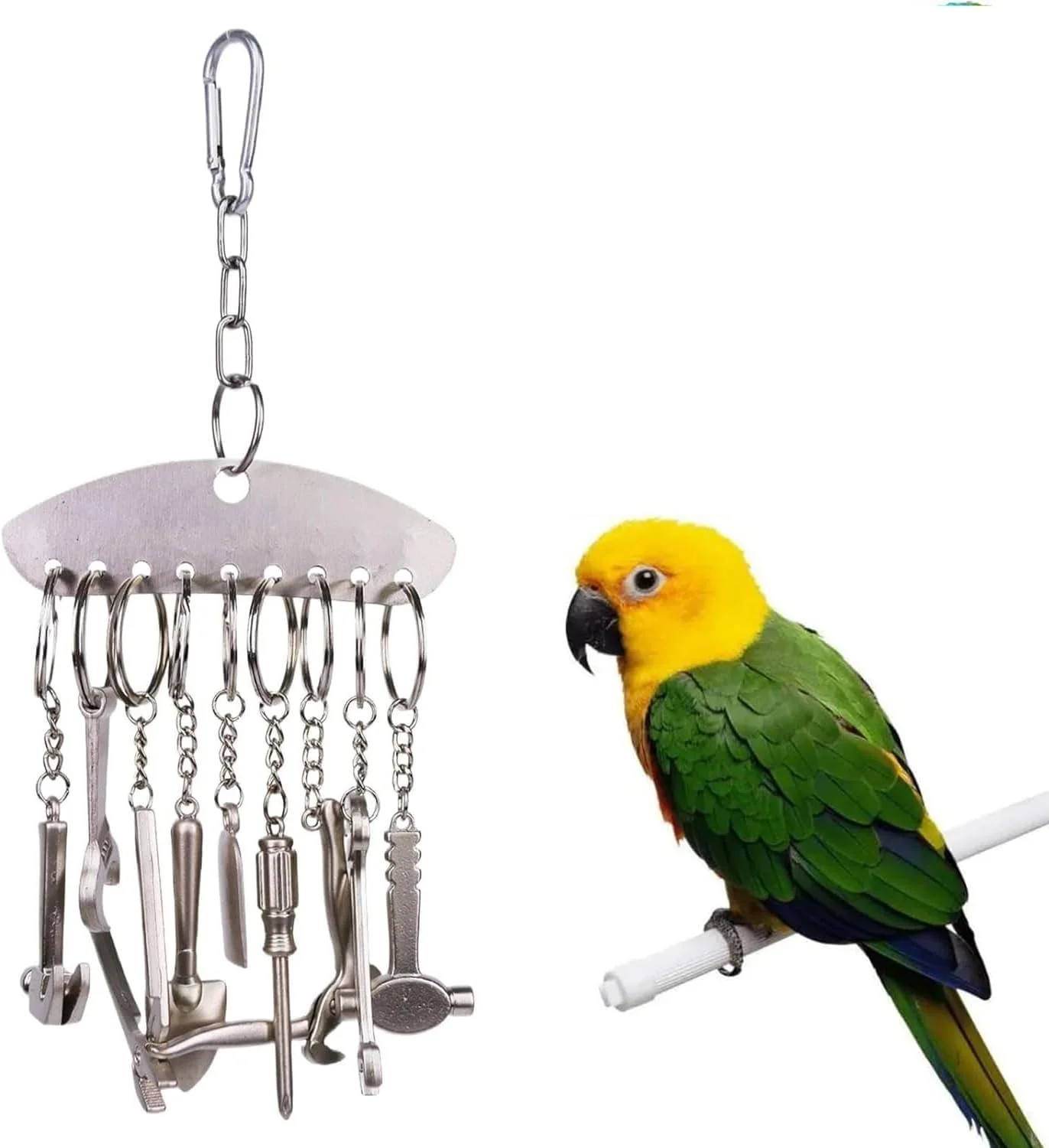 اسباب بازی زنگوله ای پرنده ZYYRSS از جنس استیل ضد زنگ، اسباب بازی های قفس پرنده برای طوطی ها، بازی آموزشی تعاملی، بازی پرنده برای رفع خستگی برای کاکادوهای کوچک