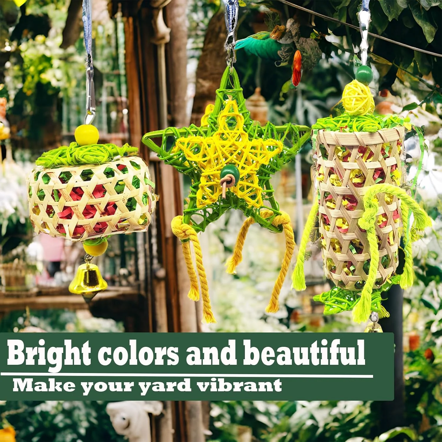 اسباب بازی های پرندگان YEVTAHT بسته 3 عددی، سبد خوراک جویدنی برای طوطی ها، اسباب بازی های کاغذی آویزان با زنگ برای طوطی برزیلی، عروس هلندی، خاکستری آفریقایی اسباب بازی های پرندگان YEVTAHT بسته 3 عددی، سبد خوراک جویدنی برای طوطی ها، اسباب بازی های کاغذی آویزان با زنگ برای طوطی برزیلی، عروس هلندی، خاکستری آفریقایی