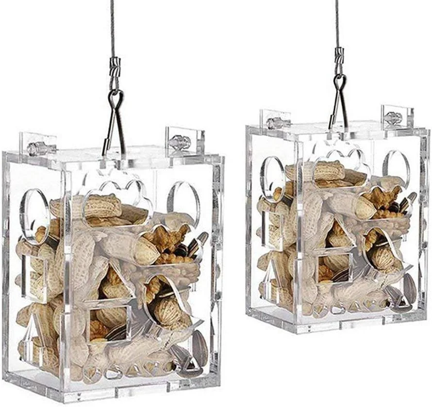 اسباب بازی هوش طوطی ZNZN، اسباب بازی هوش جستجوی غذا برای طوطی، مرغ عشق، عروس هلندی، خاکستری آفریقایی، کاکادو، ماکائو، جعبه اسباب بازی اکریلیک بدون نیاز به مونتاژ