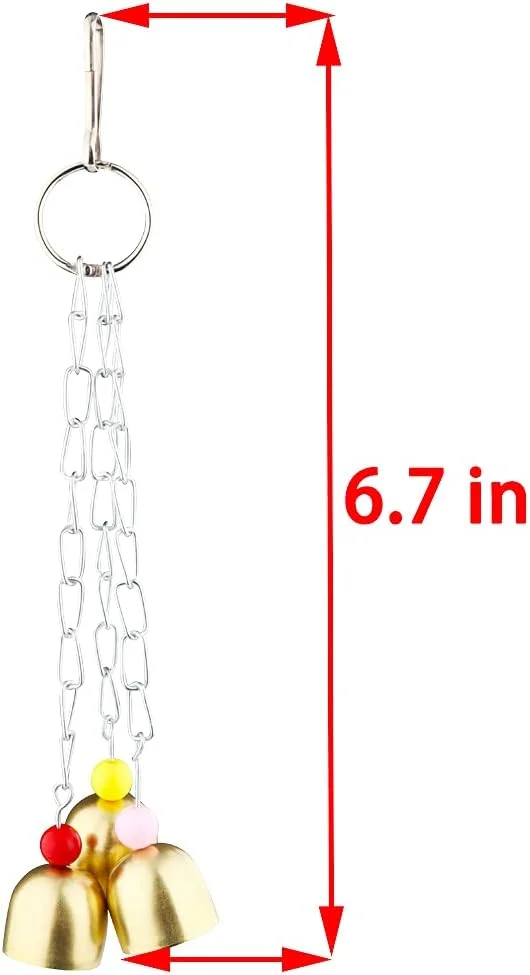 VTurboWay بسته 2 عددی اسباب بازی زنگوله ای طوطی، اسباب بازی جویدنی پرنده، زنگوله های آویز استیل ضد زنگ برای طوطی، کانور، کاکادو، ماکائو، خاکستری آفریقایی، آمازون، مرغ عشق، پاراکیت، عروس هلندی، مرغ عشق، قناری، قفس فنچ VTurboWay بسته 2 عددی اسباب بازی زنگوله ای طوطی، اسباب بازی جویدنی پرنده، زنگوله های آویز استیل ضد زنگ برای طوطی، کانور، کاکادو، ماکائو، خاکستری آفریقایی، آمازون، مرغ عشق، پاراکیت، عروس هلندی، مرغ عشق، قناری، قفس فنچ