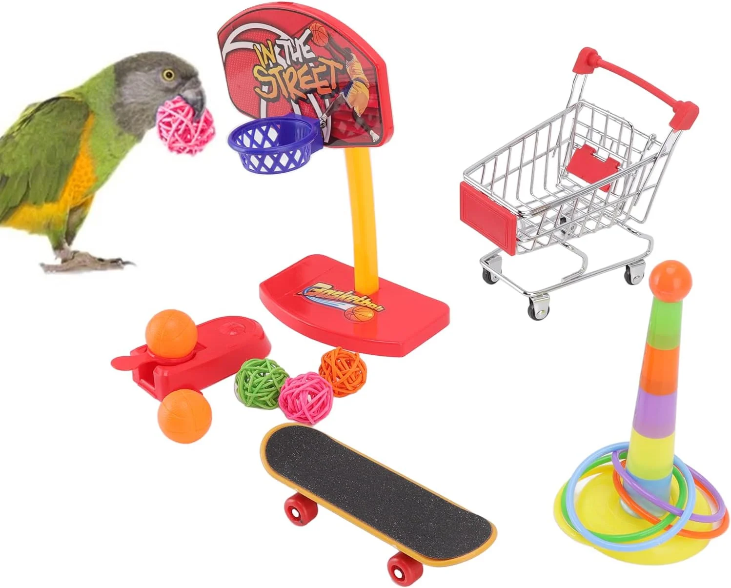 اسباب بازی بسکتبال پرنده، 4 تکه اسباب بازی آموزشی تعاملی برای آموزش پرندگان، بهبود مهارت های متعادل چند منظوره، اسباب بازی هوش طوطی، اسباب بازی های آموزشی طوطی برای عروس هلندی اسباب بازی بسکتبال پرنده، 4 تکه اسباب بازی آموزشی تعاملی برای آموزش پرندگان، بهبود مهارت های متعادل چند منظوره، اسباب بازی هوش طوطی، اسباب بازی های آموزشی طوطی برای عروس هلندی