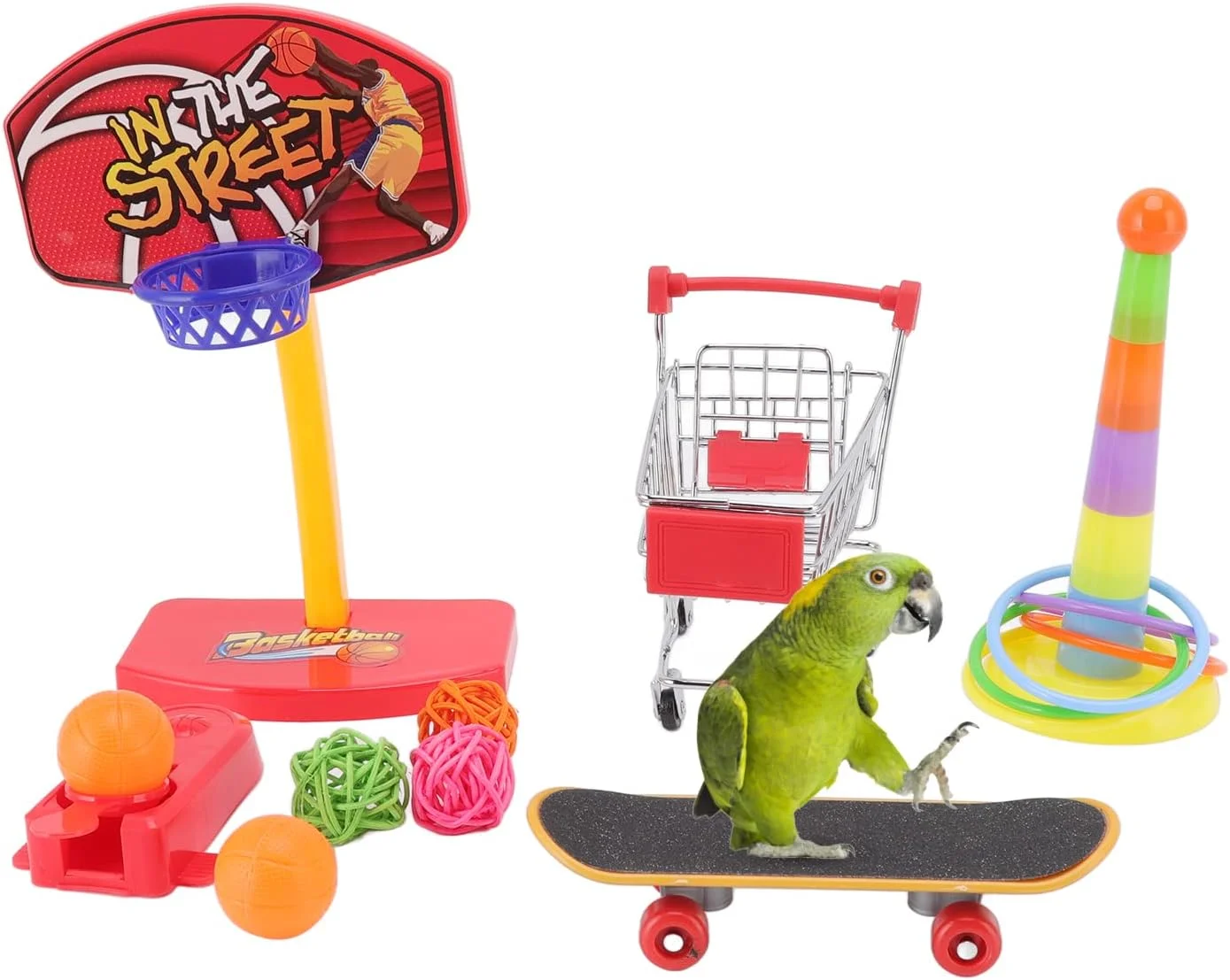 اسباب بازی بسکتبال پرنده، 4 تکه اسباب بازی آموزشی تعاملی برای آموزش پرندگان، بهبود مهارت های متعادل چند منظوره، اسباب بازی هوش طوطی، اسباب بازی های آموزشی طوطی برای عروس هلندی اسباب بازی بسکتبال پرنده، 4 تکه اسباب بازی آموزشی تعاملی برای آموزش پرندگان، بهبود مهارت های متعادل چند منظوره، اسباب بازی هوش طوطی، اسباب بازی های آموزشی طوطی برای عروس هلندی