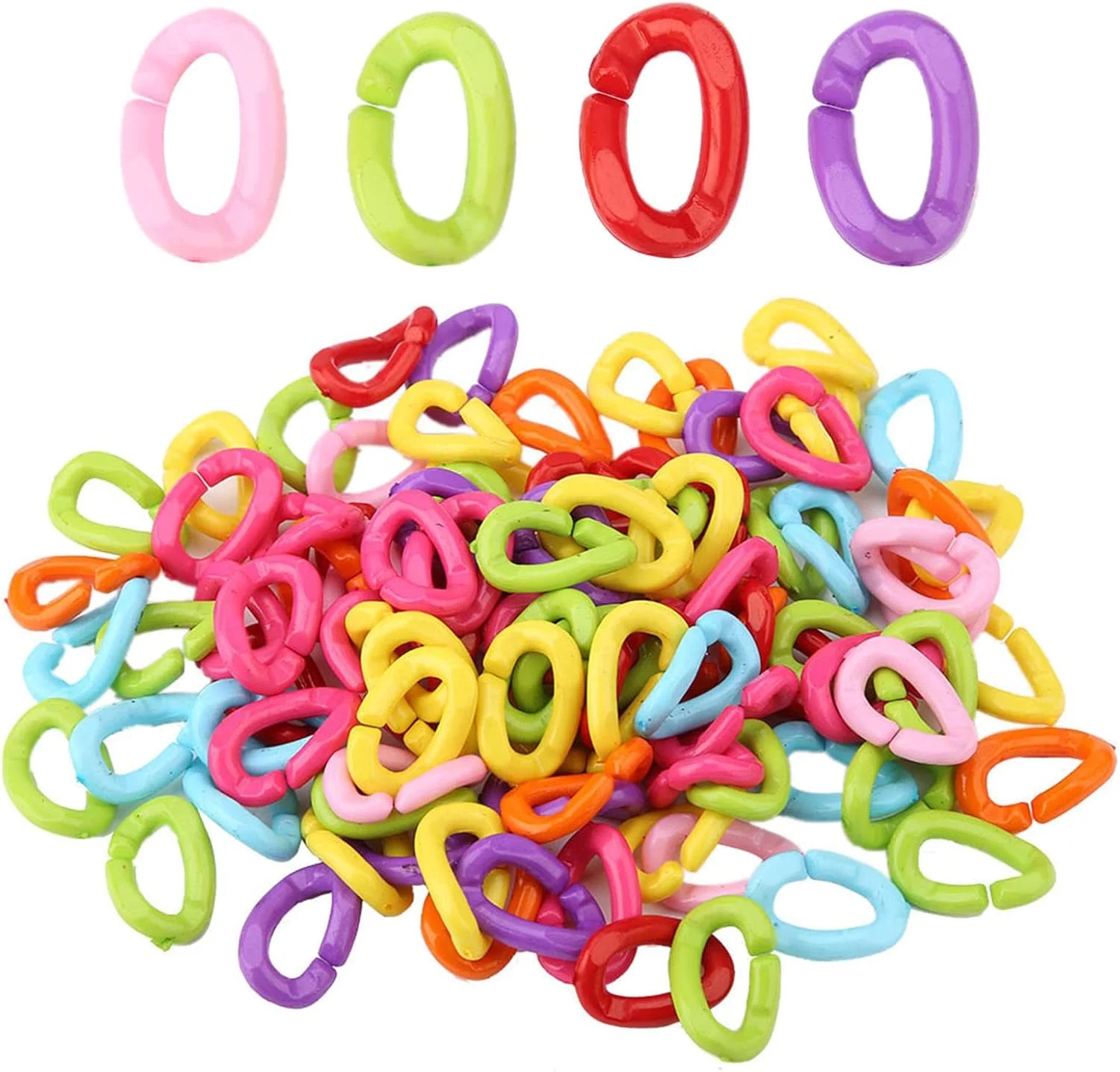 اسباب بازی های زنجیره ای پلاستیکی Tbest برای طوطی ها، پرندگان قفسی، اسباب بازی های Li، 100 عدد گیره های پلاستیکی پرنده، قلاب، حلقه های زنجیره ای، اسباب بازی های DIY طوطی، رنگ مخلوط