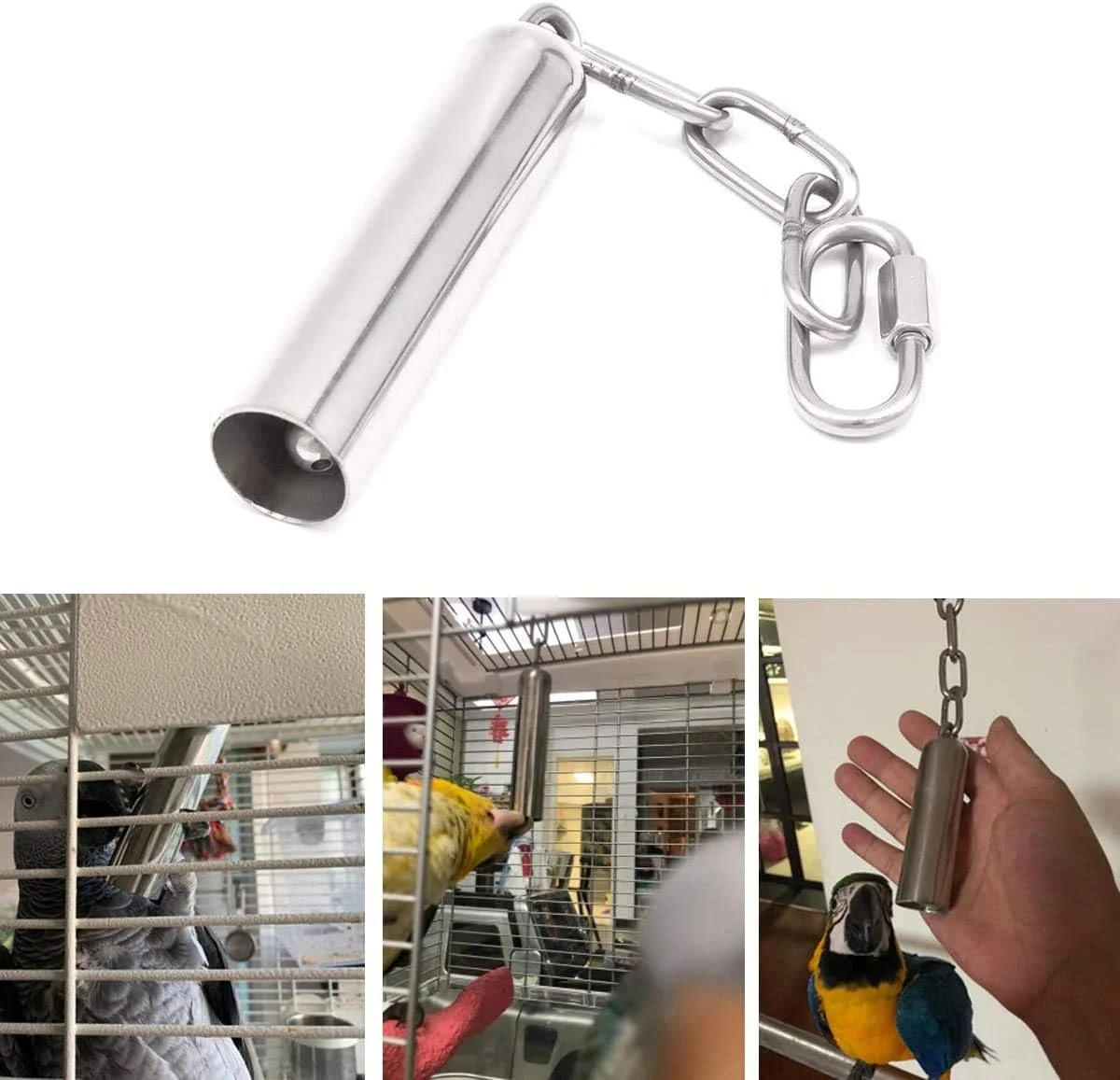 اسباب بازی زنگوله ای استیل ضد زنگ طوطی TAME، اسباب بازی قفس پرنده سنگین برای طوطی ها، خاکستری آفریقایی، مینی ماکائو، کاکادوهای کوچک، عروس هلندی و غیره اسباب بازی زنگوله ای استیل ضد زنگ طوطی TAME، اسباب بازی قفس پرنده سنگین برای طوطی ها، خاکستری آفریقایی، مینی ماکائو، کاکادوهای کوچک، عروس هلندی و غیره