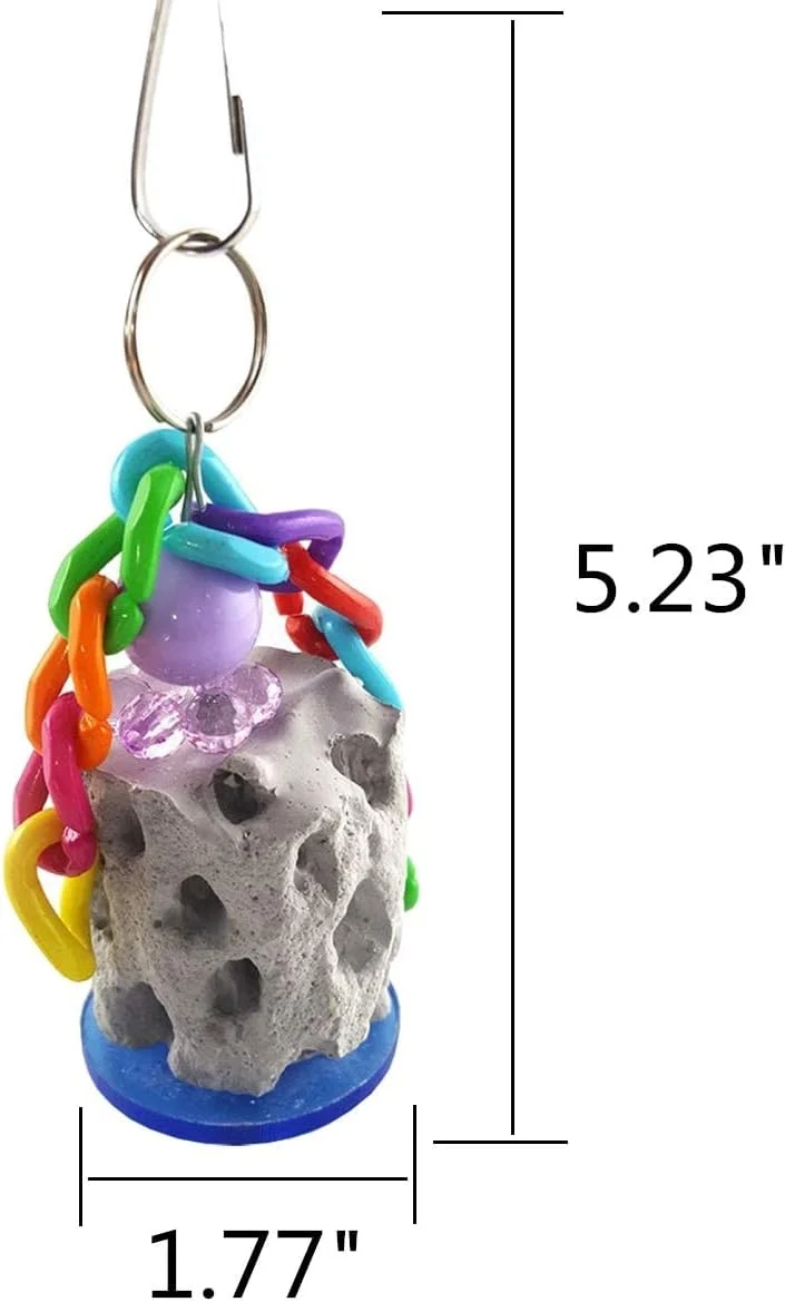 اسباب بازی جویدنی سنگ کلسیم برای پرندگان، طوطی، مرغ عشق، عروس هلندی، گرین کانور، جربیل، موش، خوکچه هندی و چینچیلا (رنگ تصادفی)