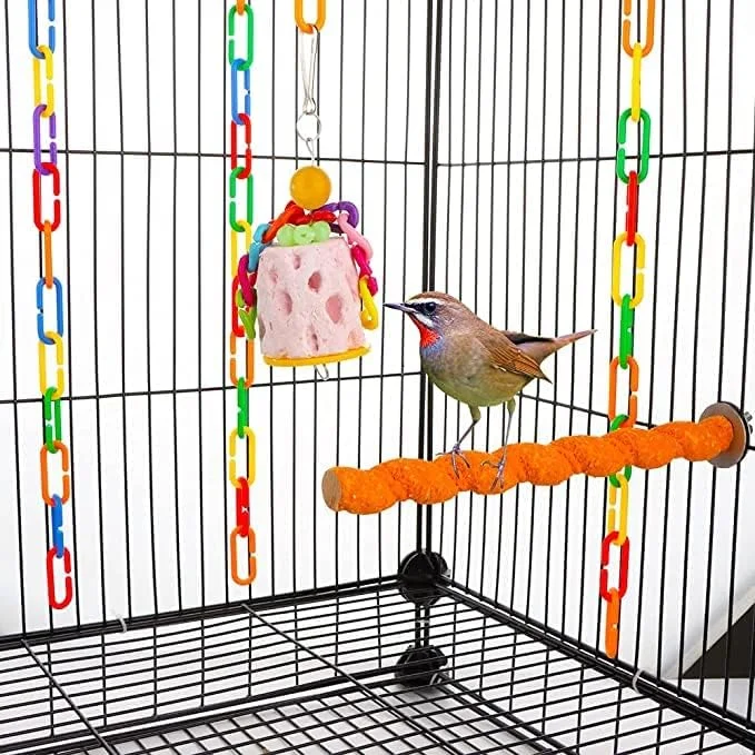 اسباب بازی جویدنی سنگ کلسیم برای پرندگان، طوطی، مرغ عشق، عروس هلندی، گرین کانور، جربیل، موش، خوکچه هندی و چینچیلا (رنگ تصادفی)