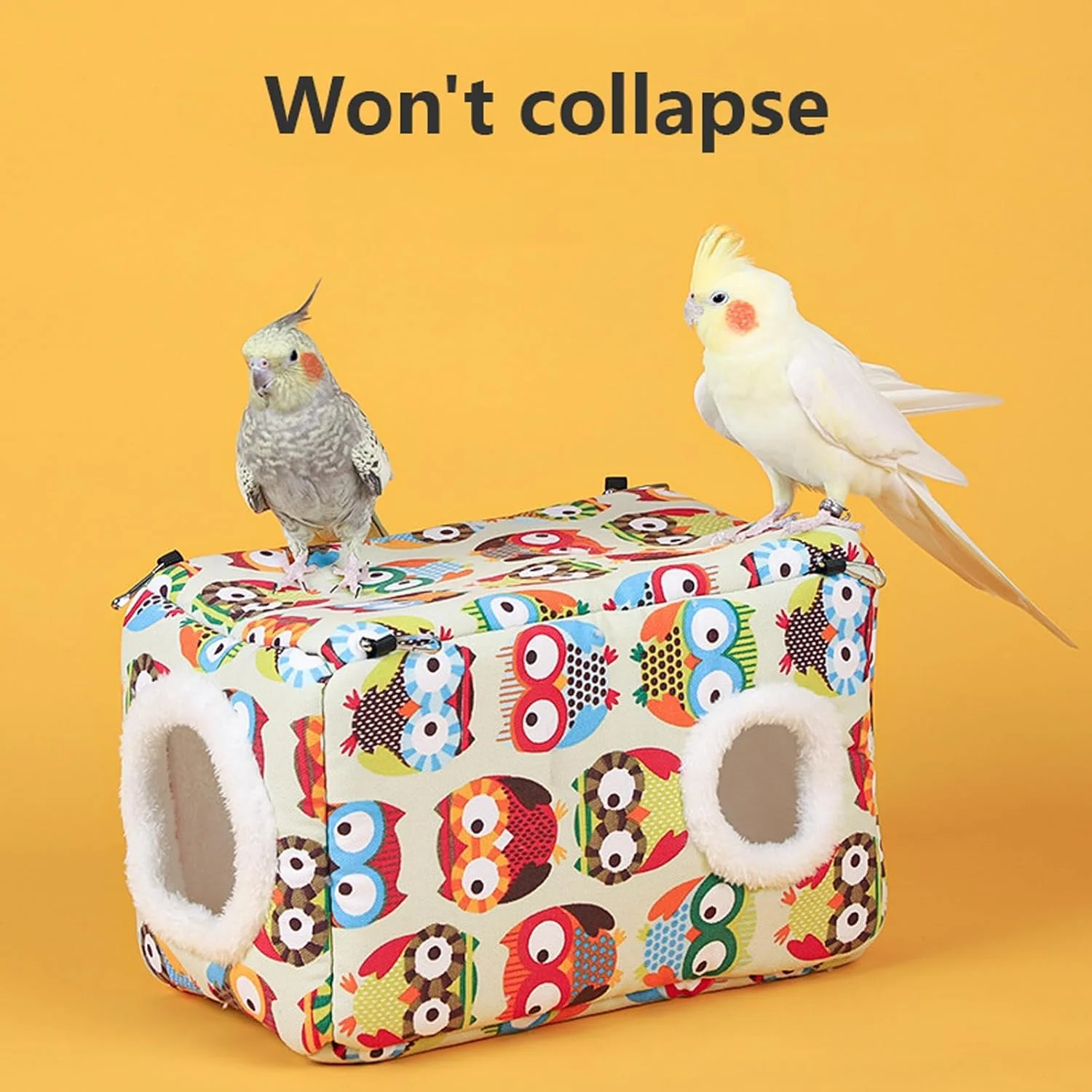 لانه پرنده KASTWAVE برای قفس، لانه پرنده با طراحی دو درب برای قفس، هاموک شیک پرنده و لانه مرغ عشق، خانه پرنده برای قفس با گرمای بیشتر و دوام (متوسط)